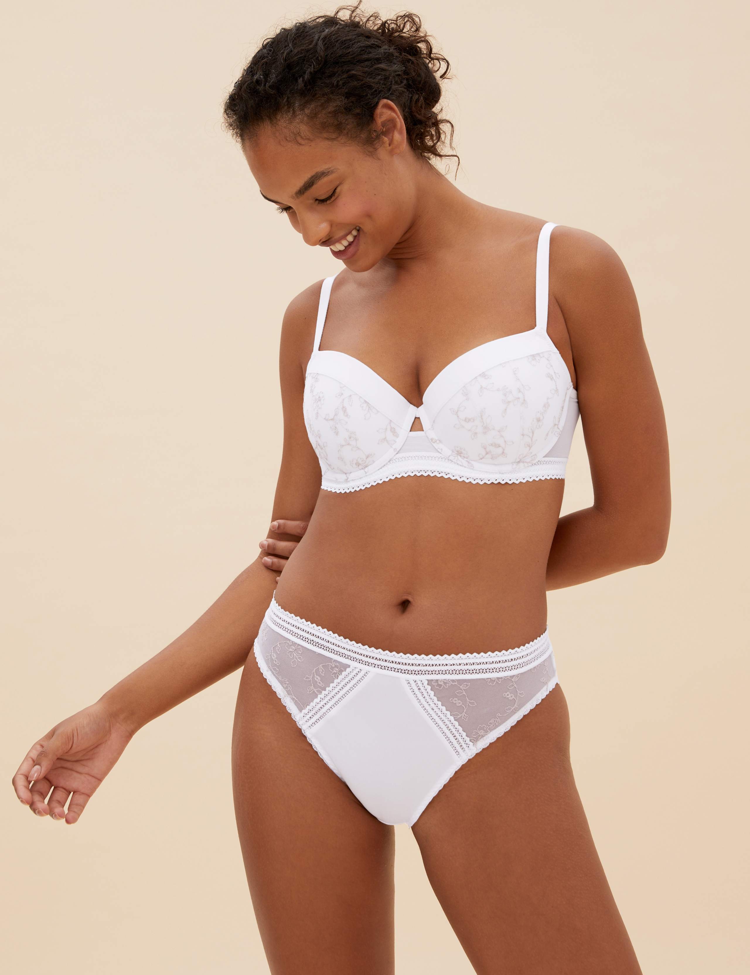 Archive Embroidery Underwired Push-Up Balcony Bra Set A-E 1 of 1