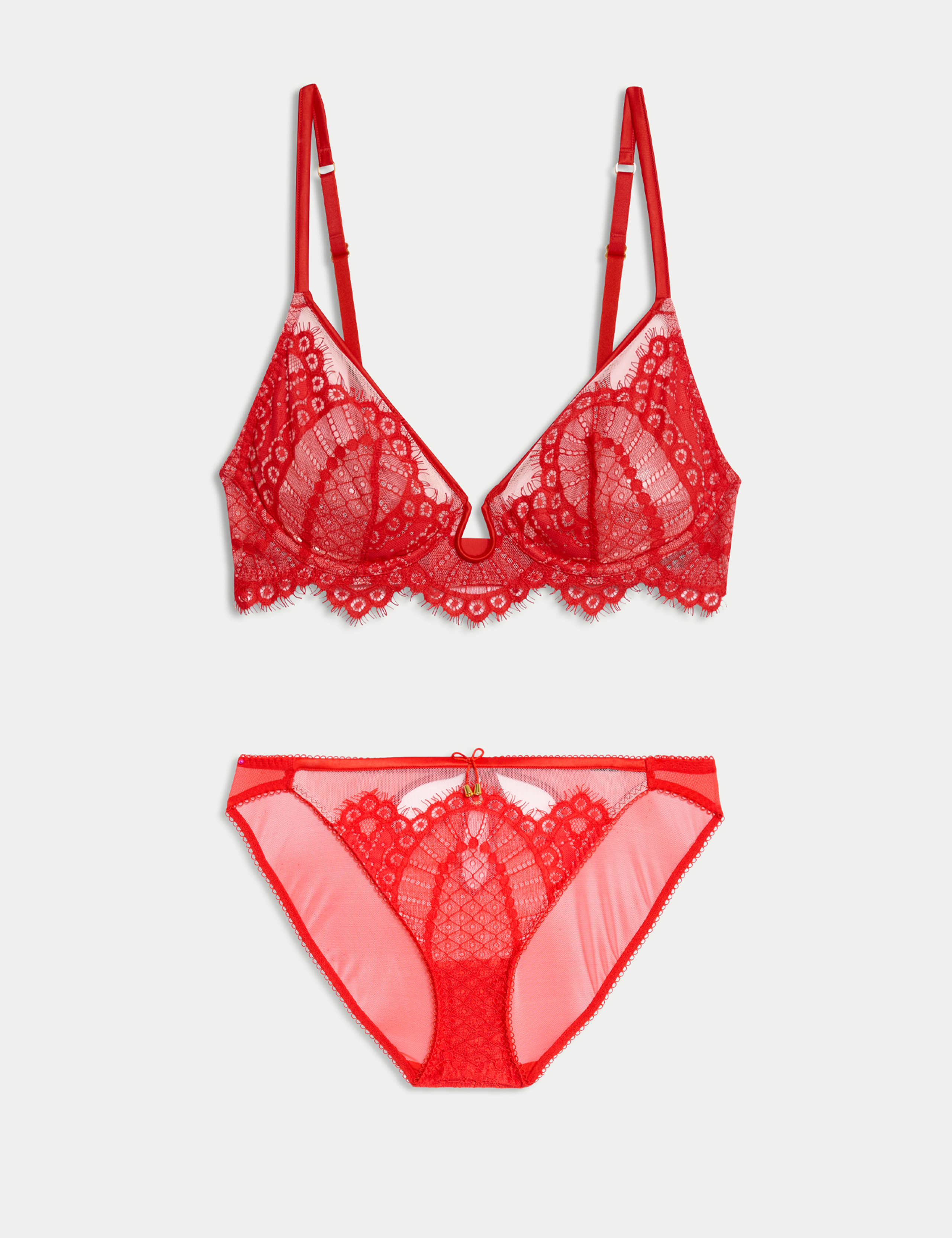 Christelle Lace Wired Plunge Bra Set A-E 1 of 6