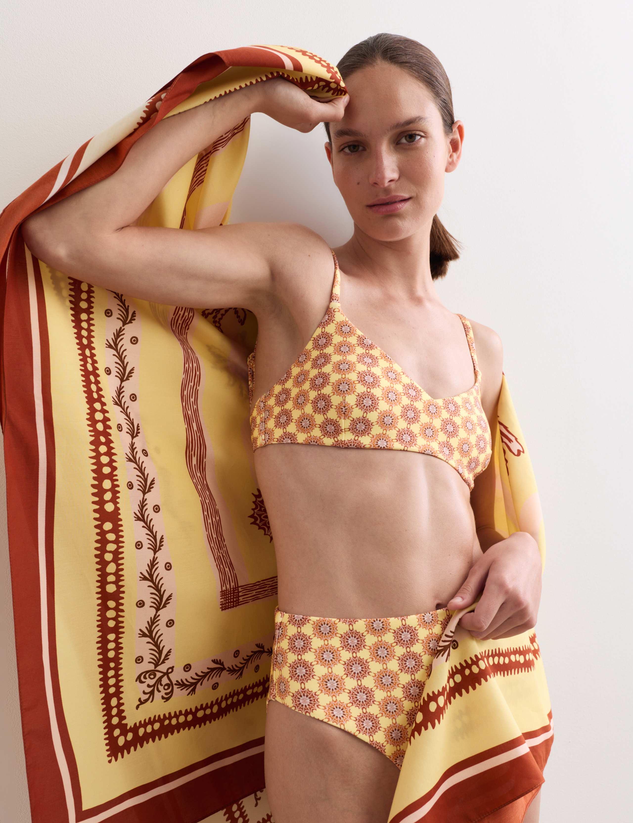 Printed Padded V-Neck Bikini Set