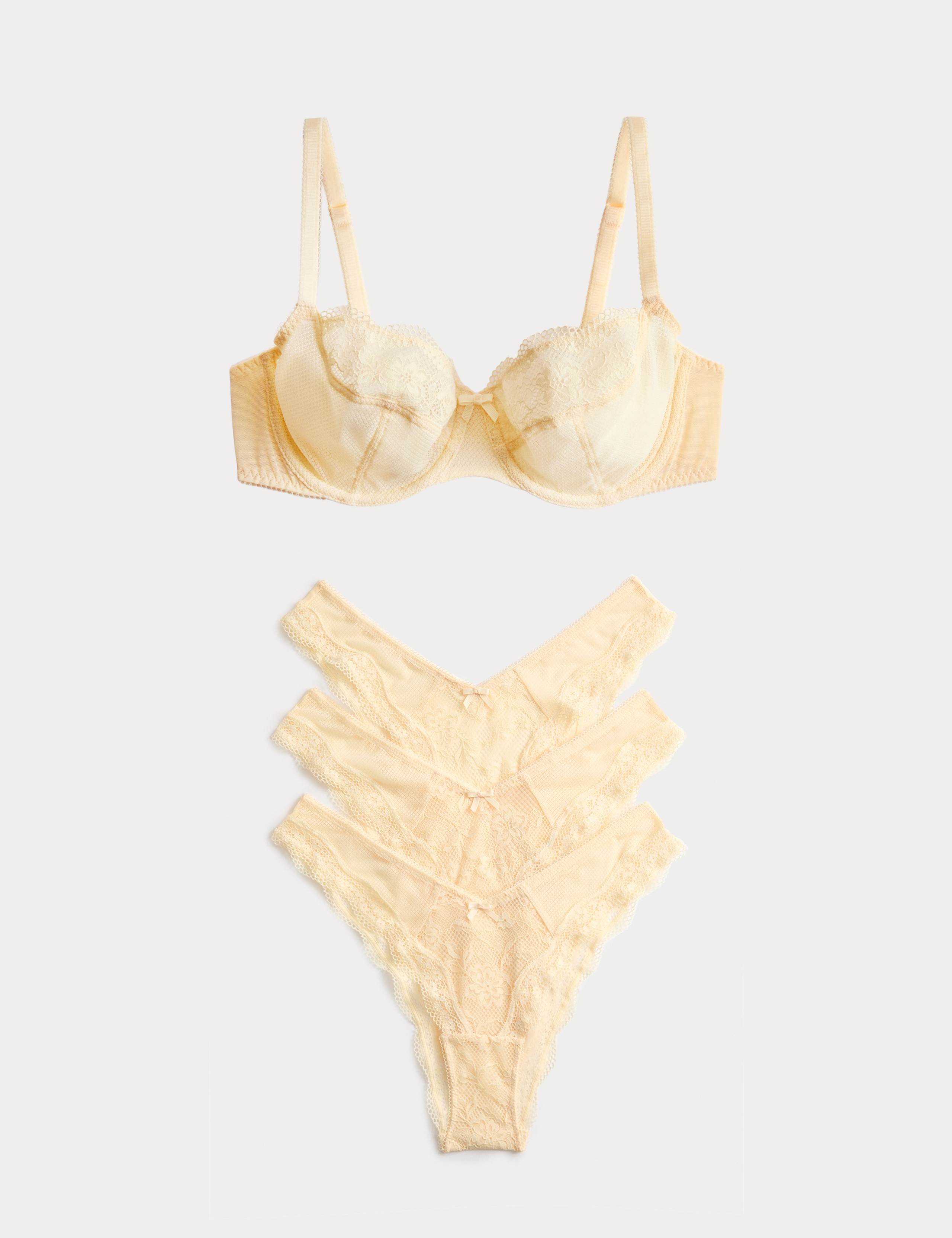 Jasmine Lace Wired Balcony Bra Set A-E 1 of 6