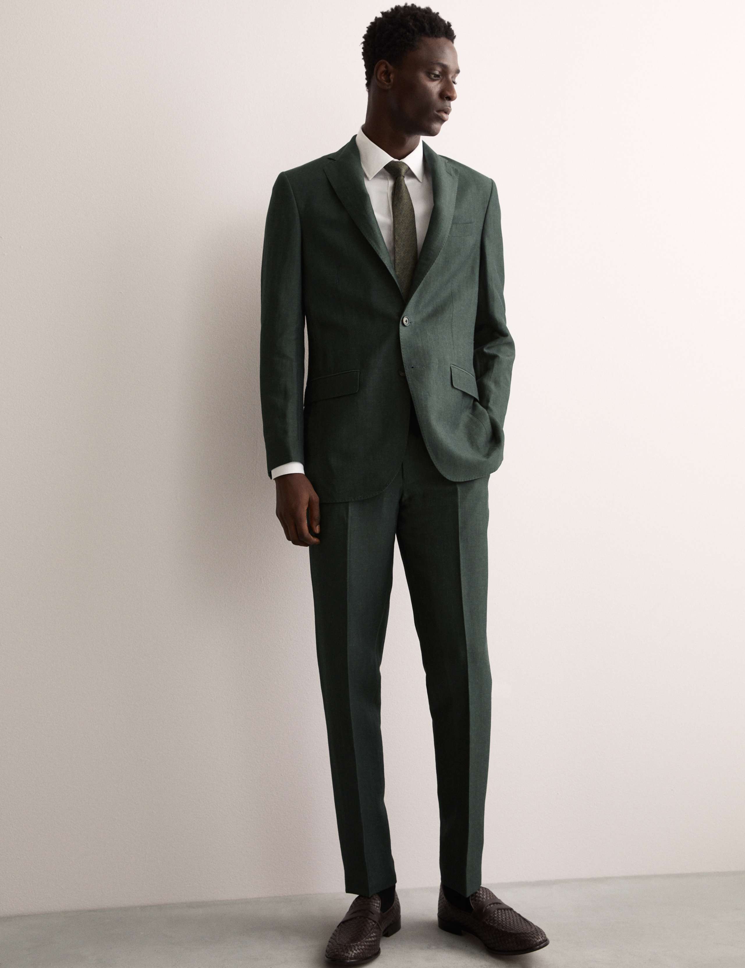 Tailored Fit Wool Linen Blend Suit 3 of 6