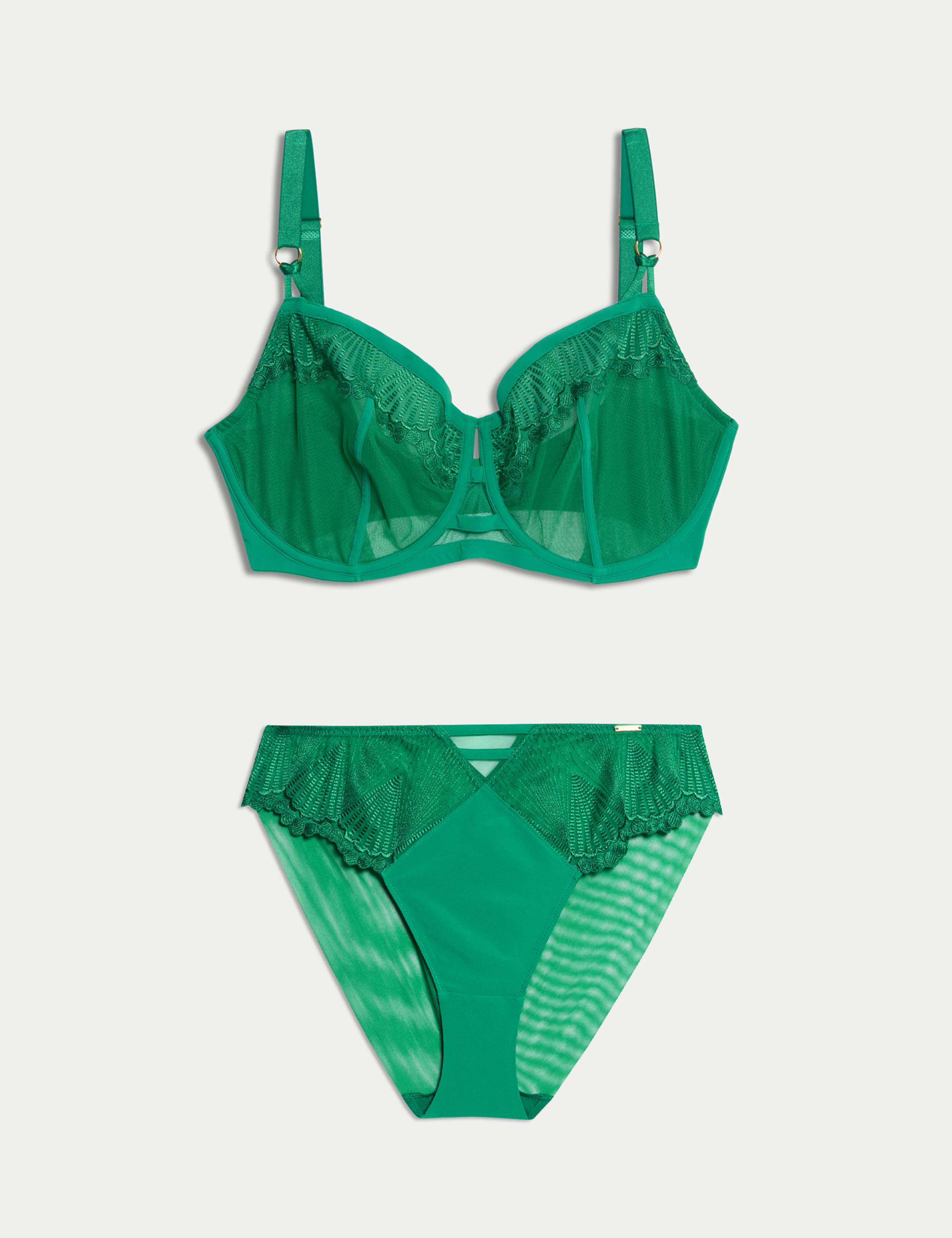 Leon Embroidery Wired Minimiser Bra Set C-G 1 of 6