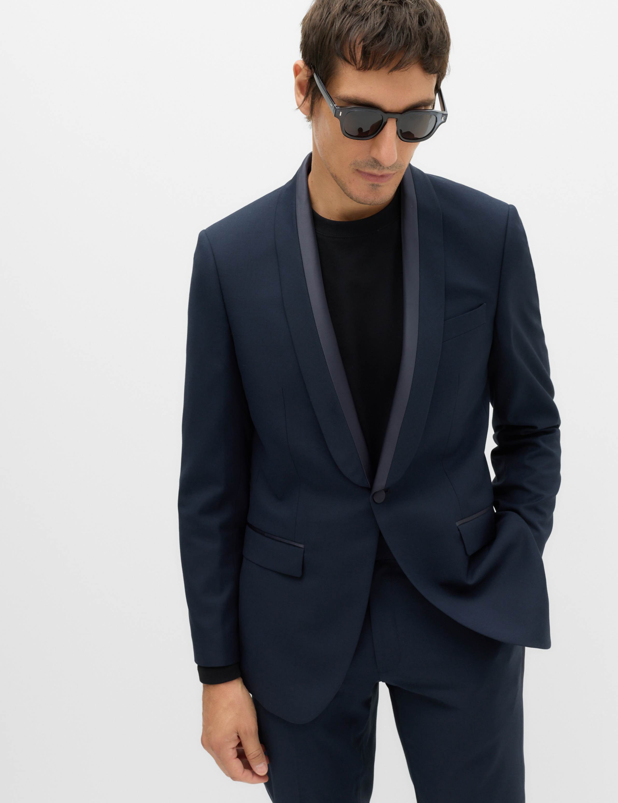 2 Piece Tailored Fit Shawl Collar Tipped Tux Suit