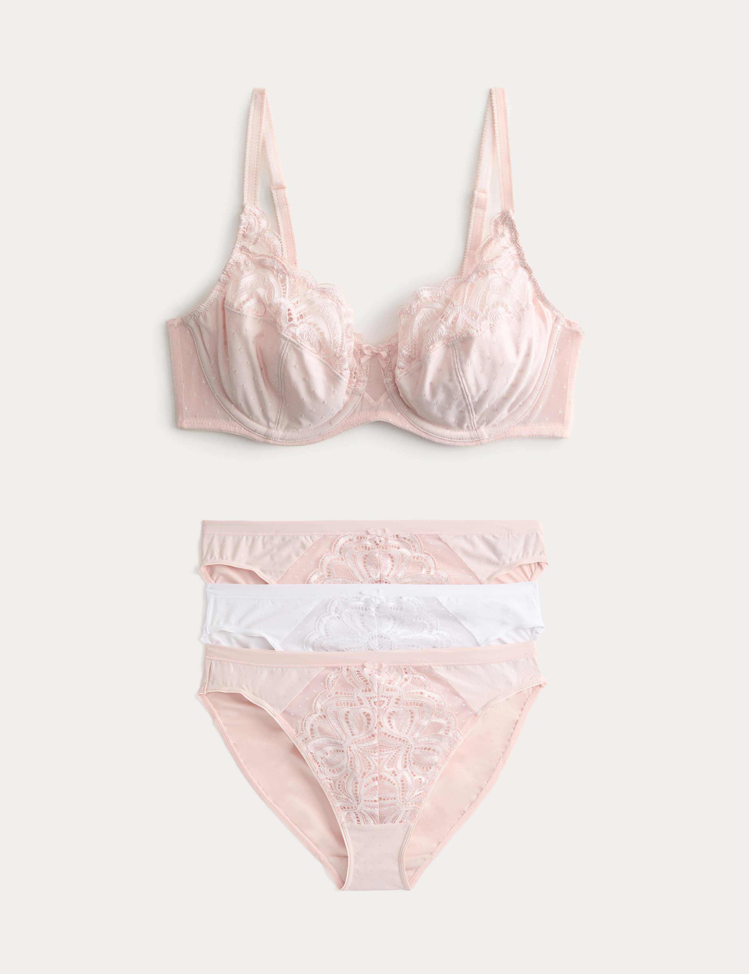 Amelia Lace Wired Full Cup Bra Set A-E 1 of 6