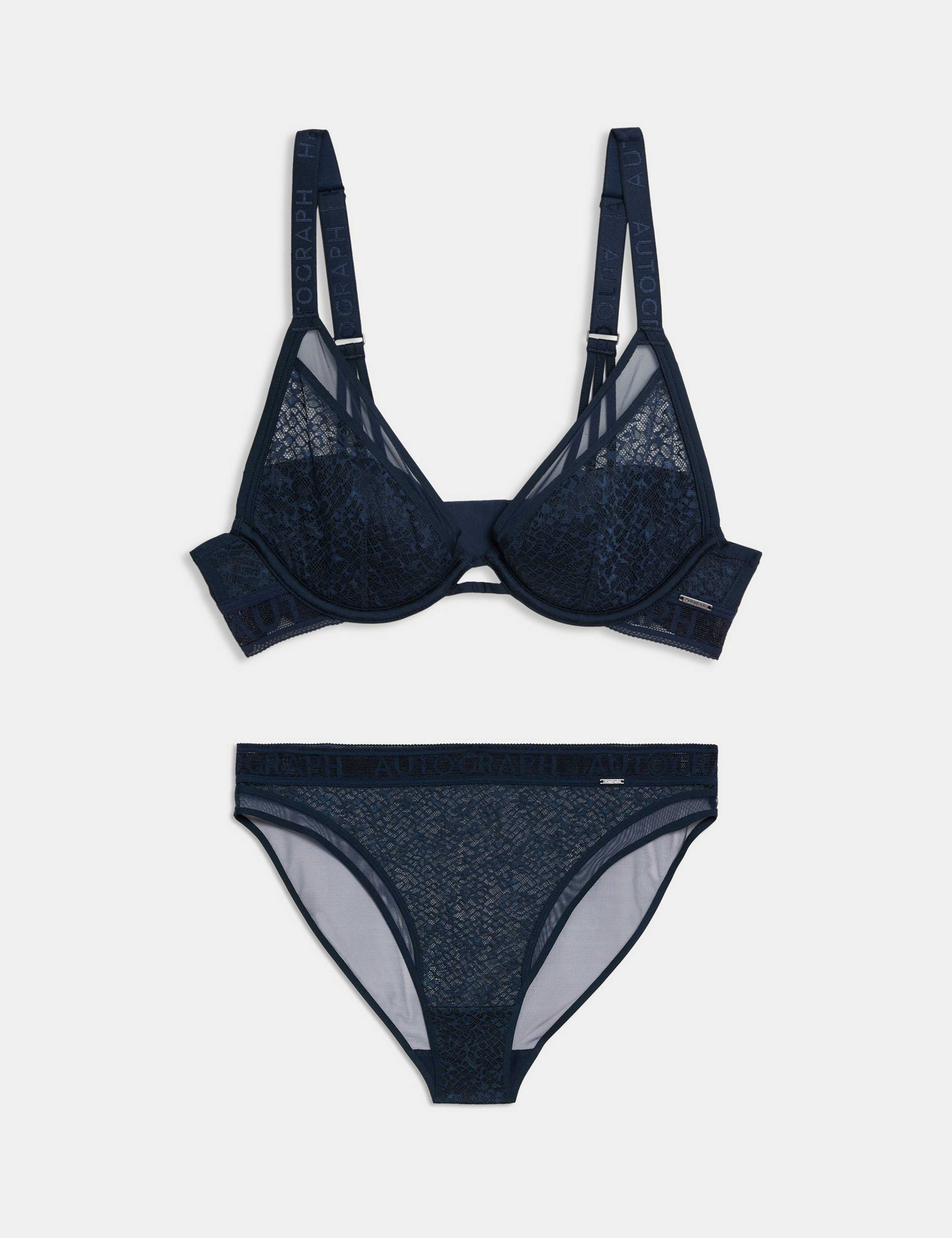 Tivoli Lace Wired Plunge Bra Set A-E 1 of 6
