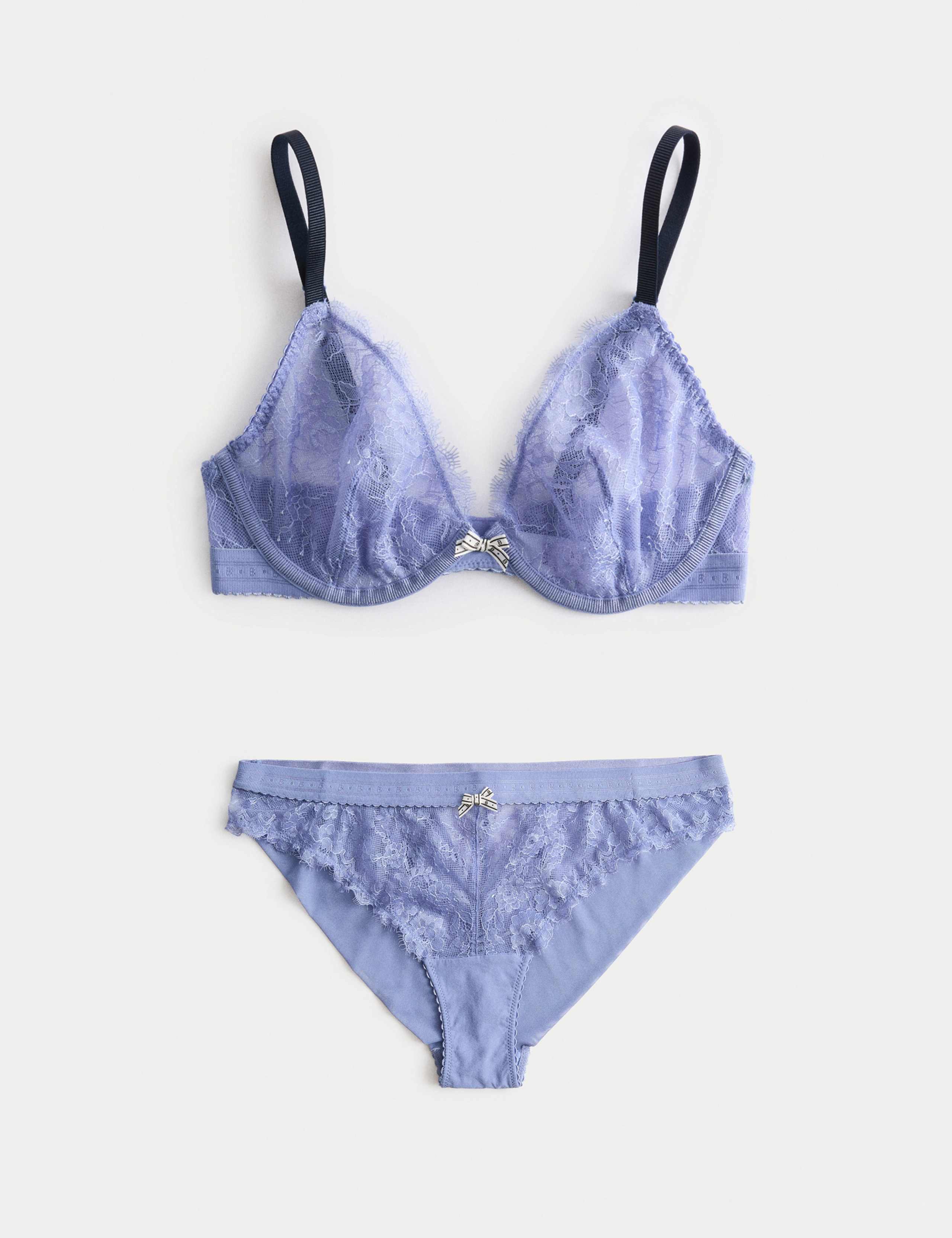 Anna Lace Wired Plunge Bra Set A-E 1 of 6