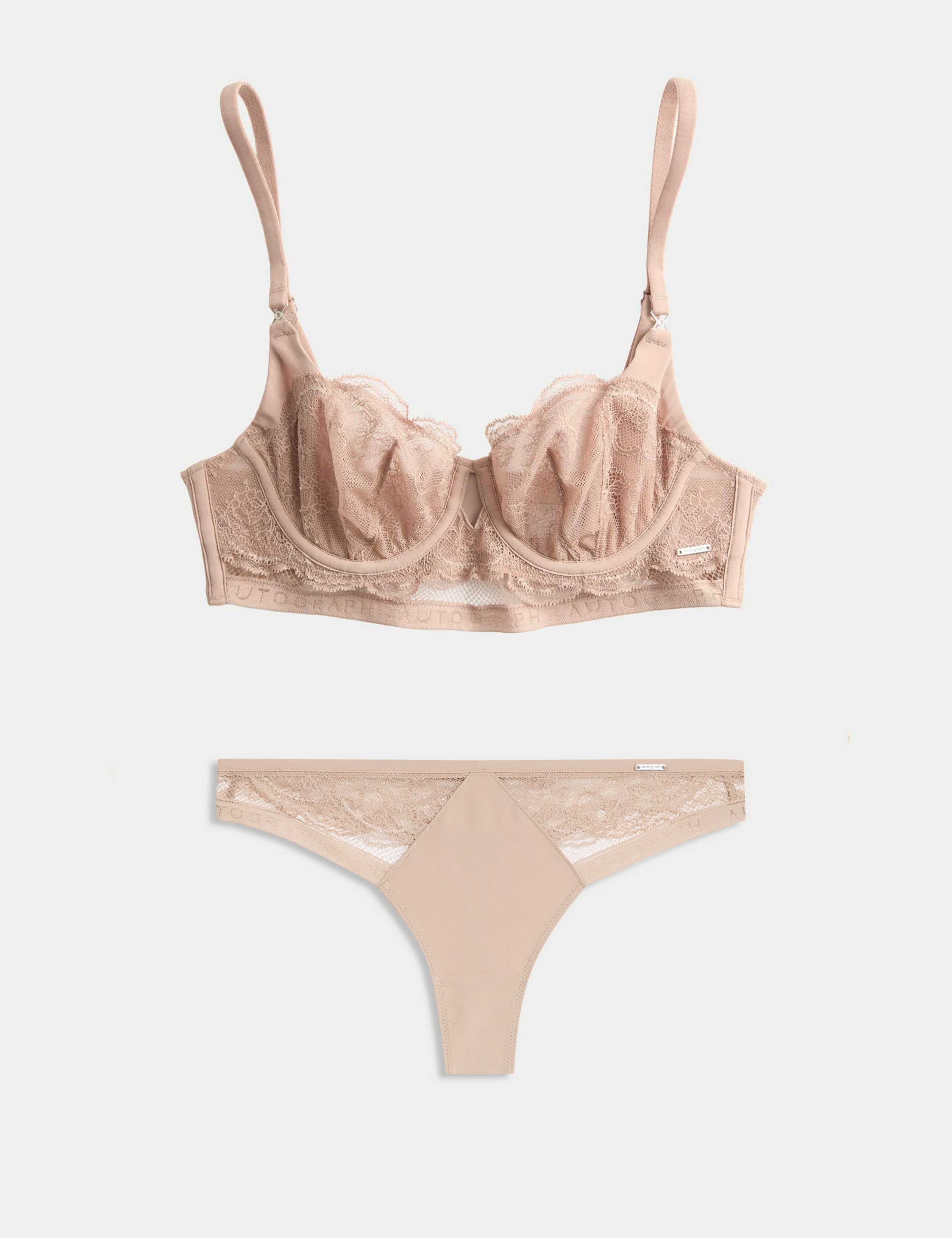 Murcia Lace Wired Longline Balcony Bra Set A-E 1 of 6