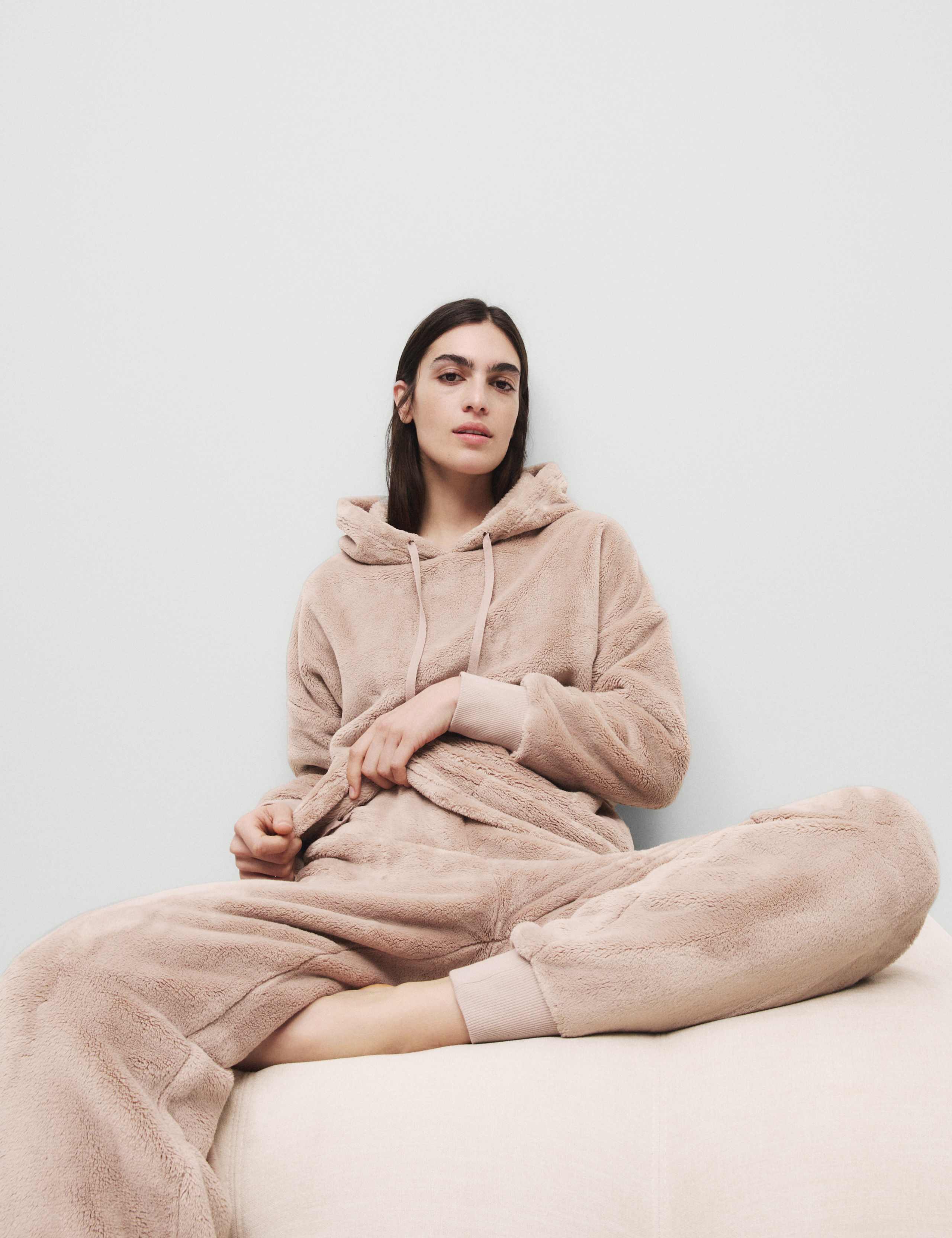 Faux Fur Fleece Hoodie Set 3 of 6