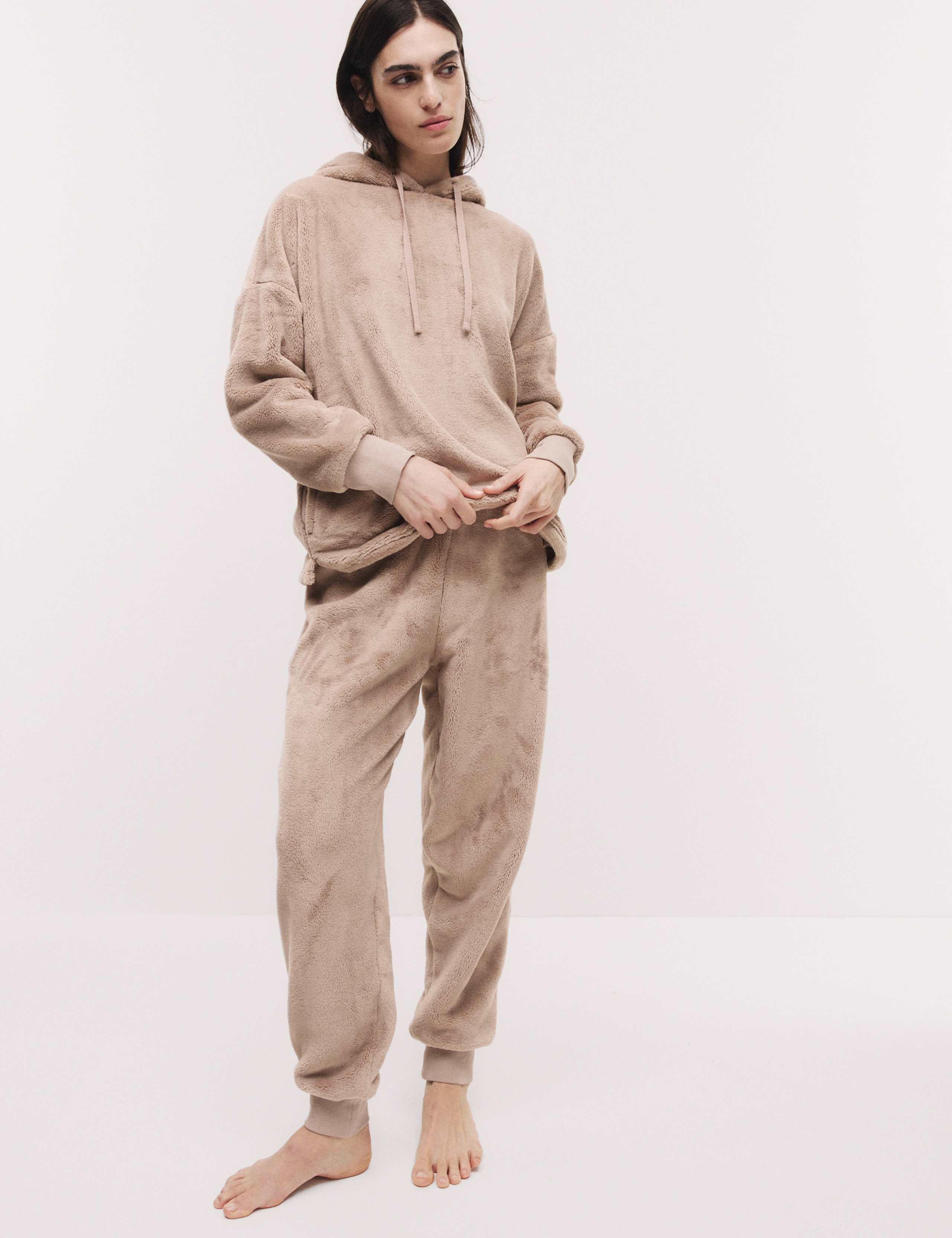 Faux Fur Fleece Hoodie Set 5 of 6