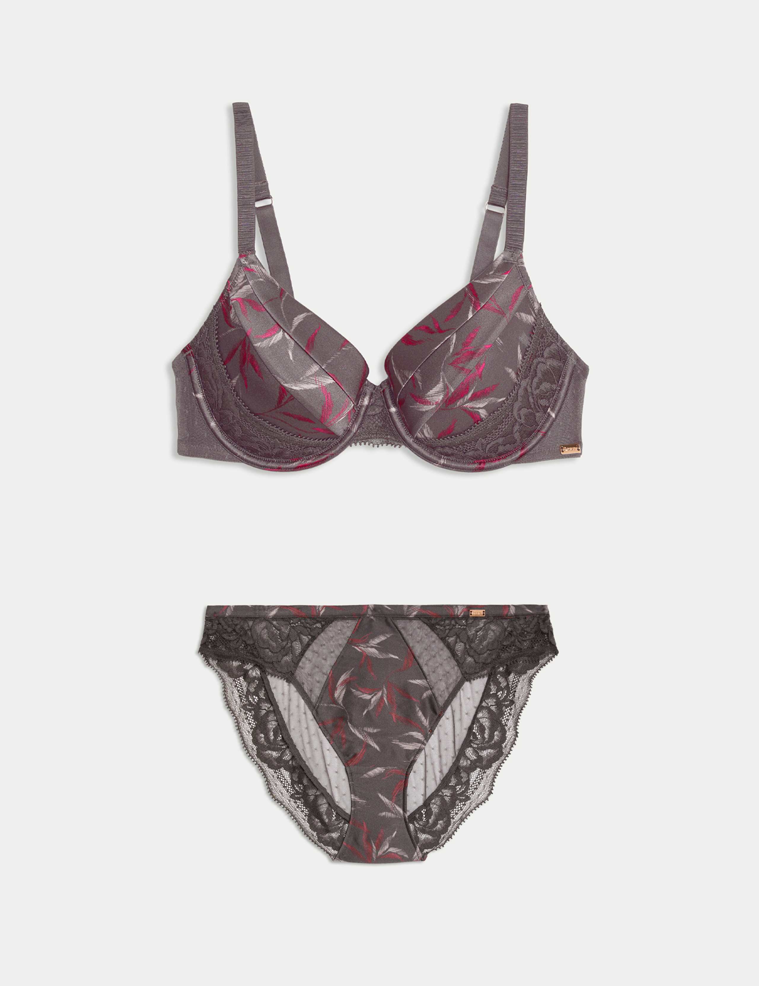 Mimosa Silk & Lace Wired Full Cup Bra Set A-E 1 of 6