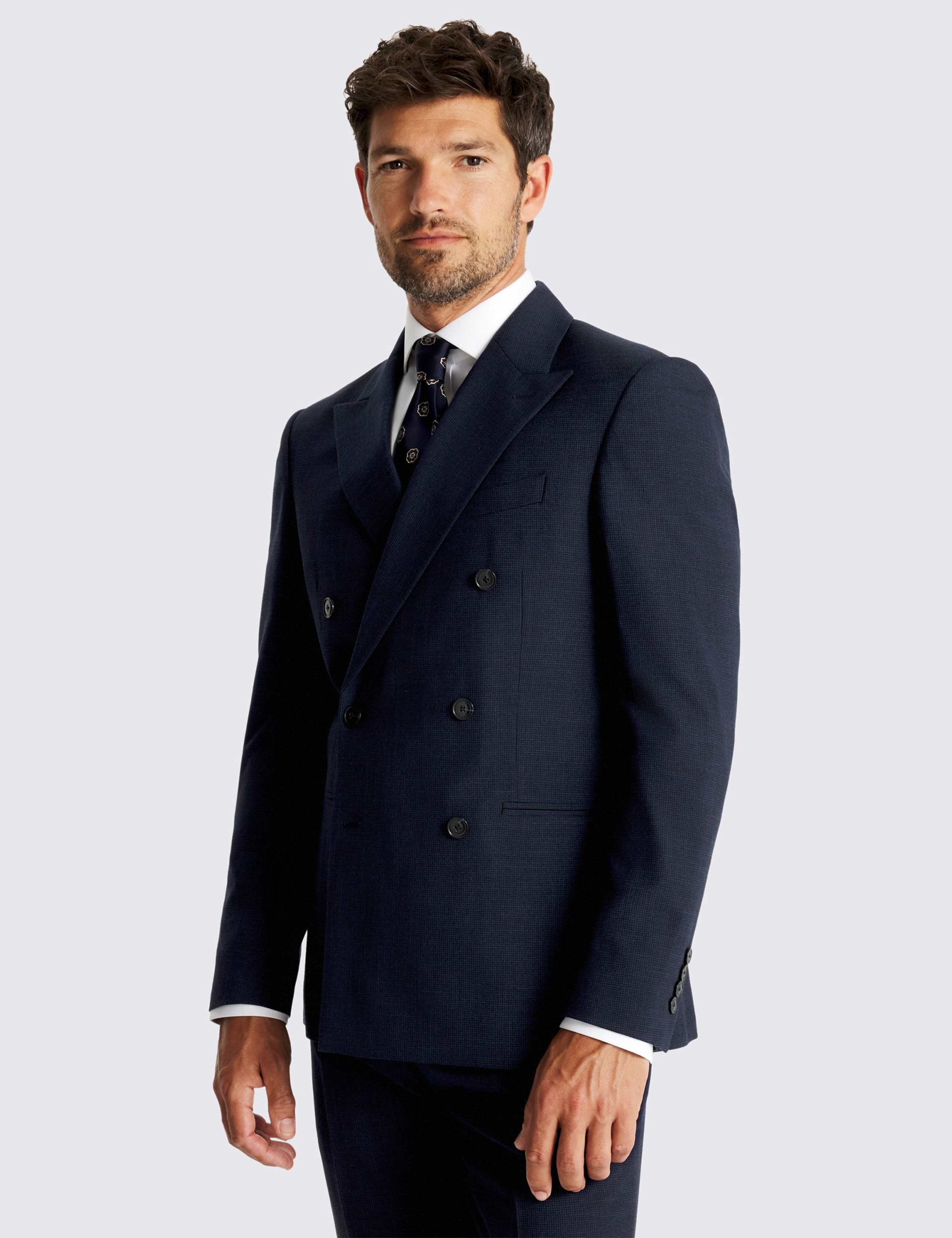 2 Piece Slim Fit Puppytooth Double Breasted Suits