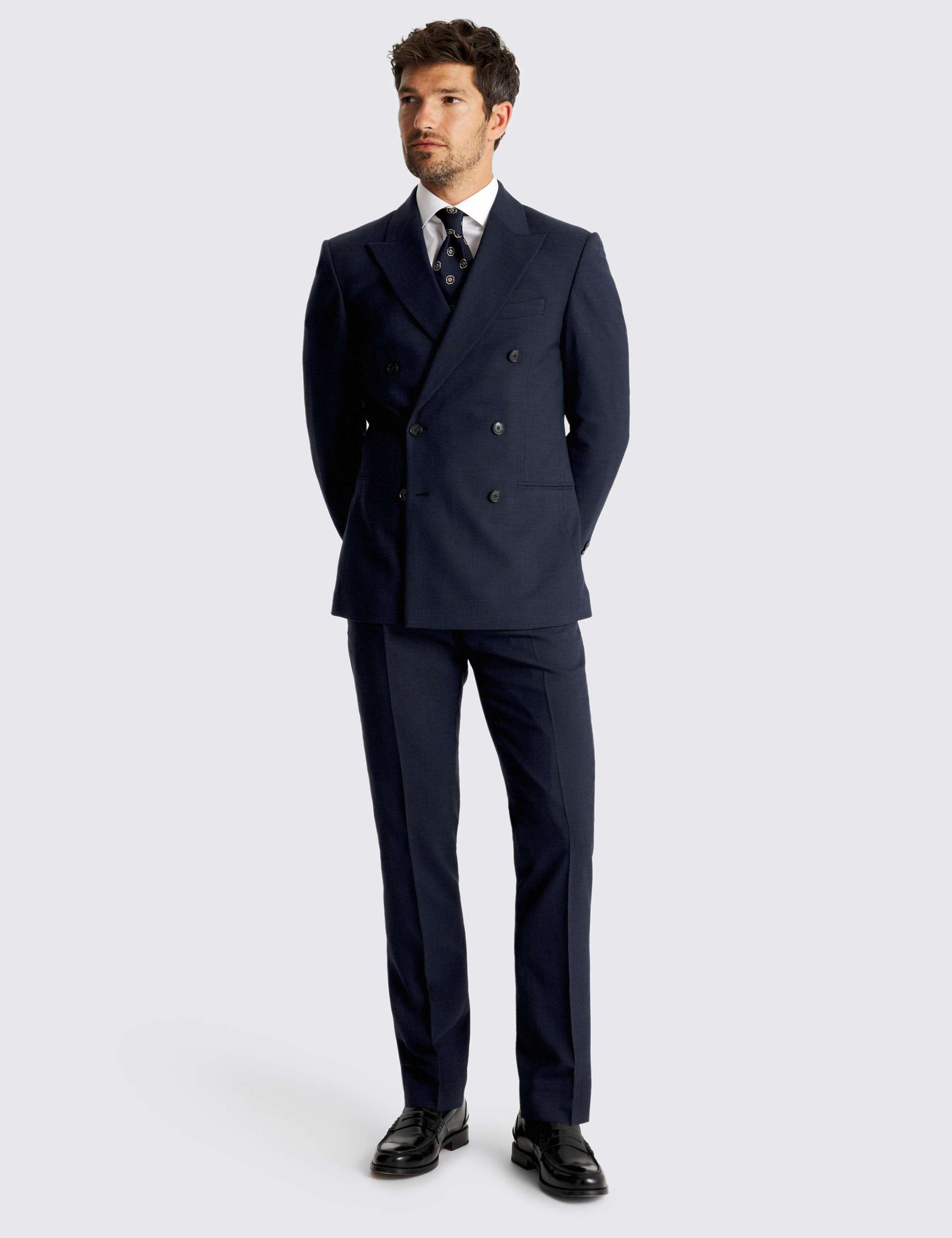 2 Piece Slim Fit Puppytooth Double Breasted Suits 6 of 6