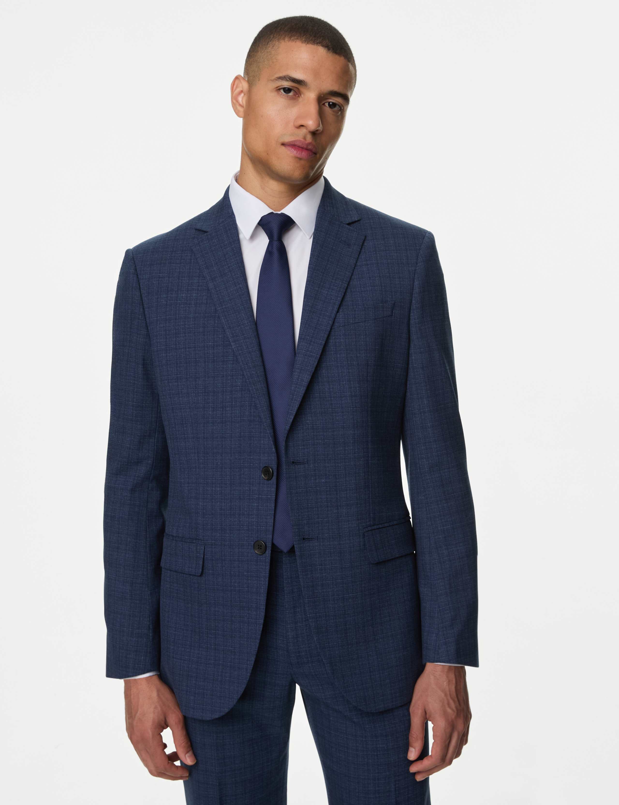 Regular Fit Check Stretch Suit 1 of 6