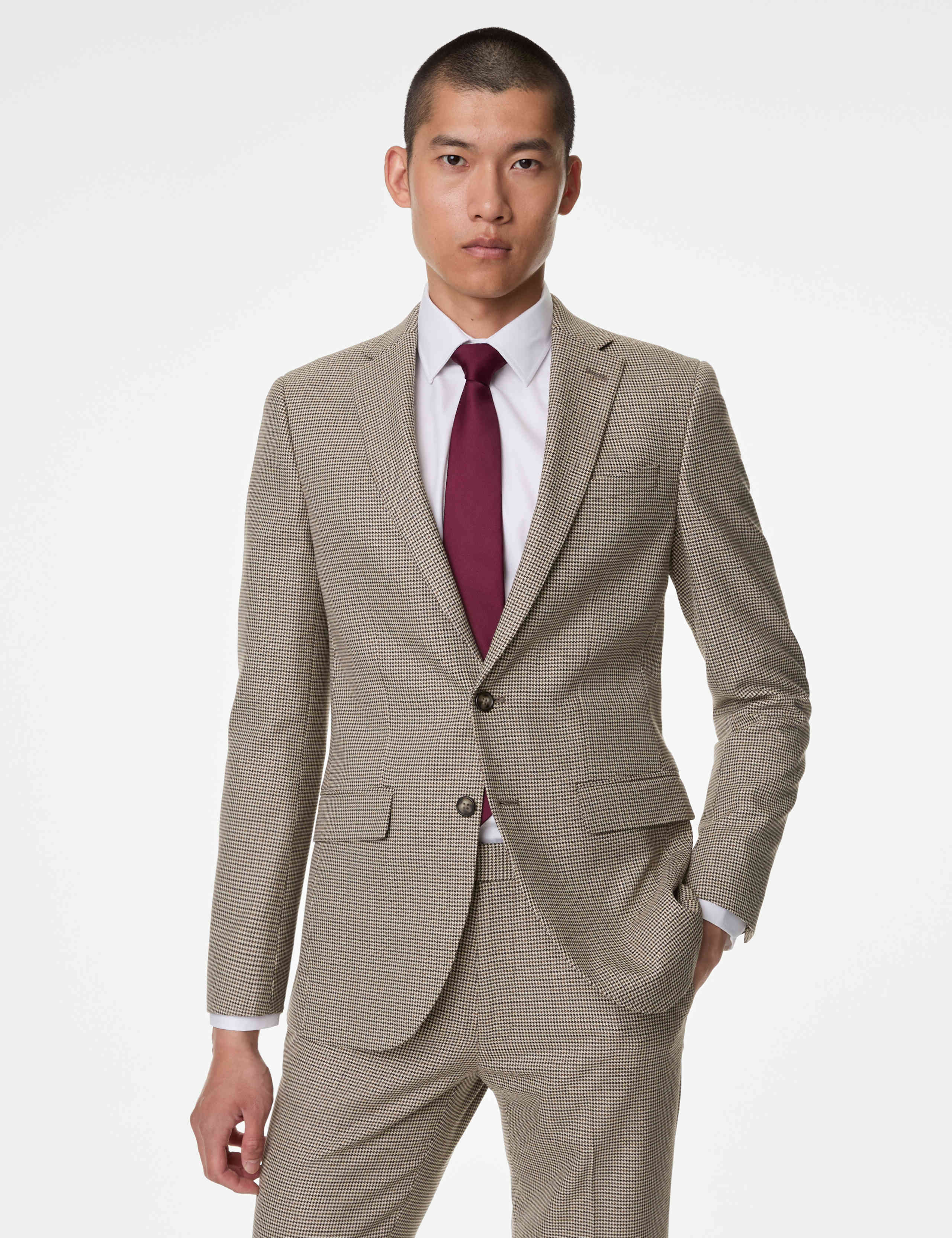 Slim Fit Puppytooth Stretch Suit 1 of 5