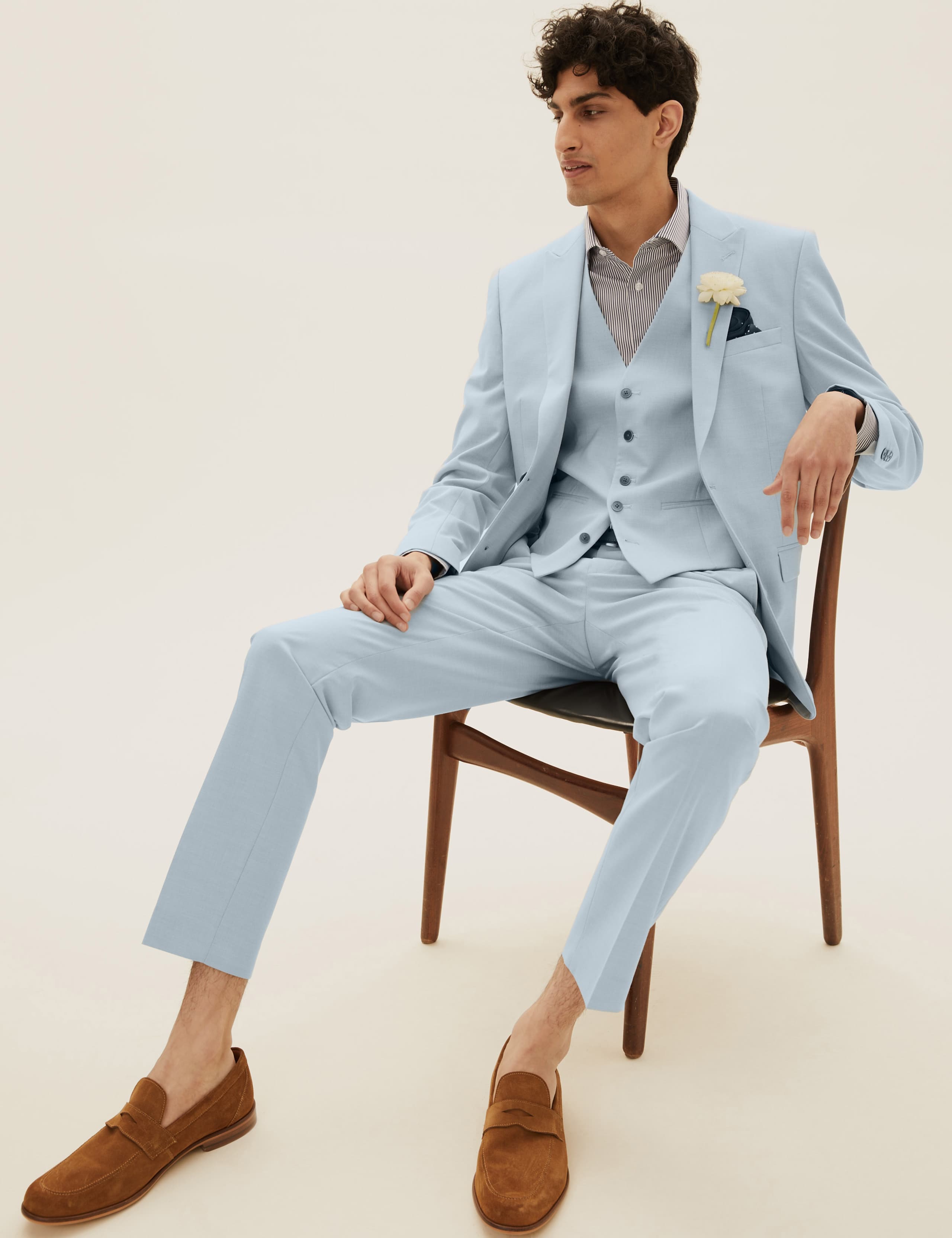 Pastel Slim Fit 3 Piece Suit 7 of 8