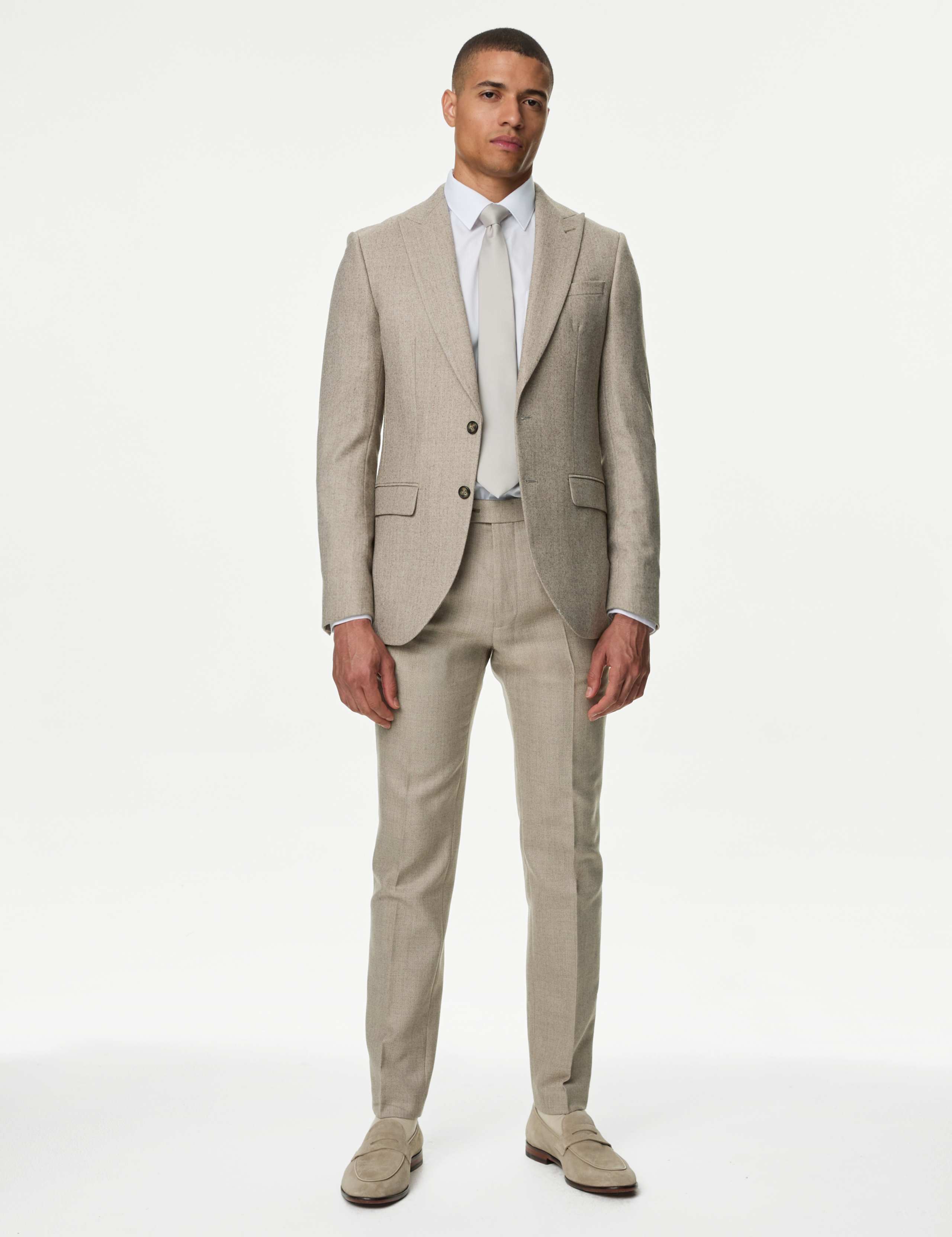 Slim Fit Wool Blend Herringbone Suit 3 of 5