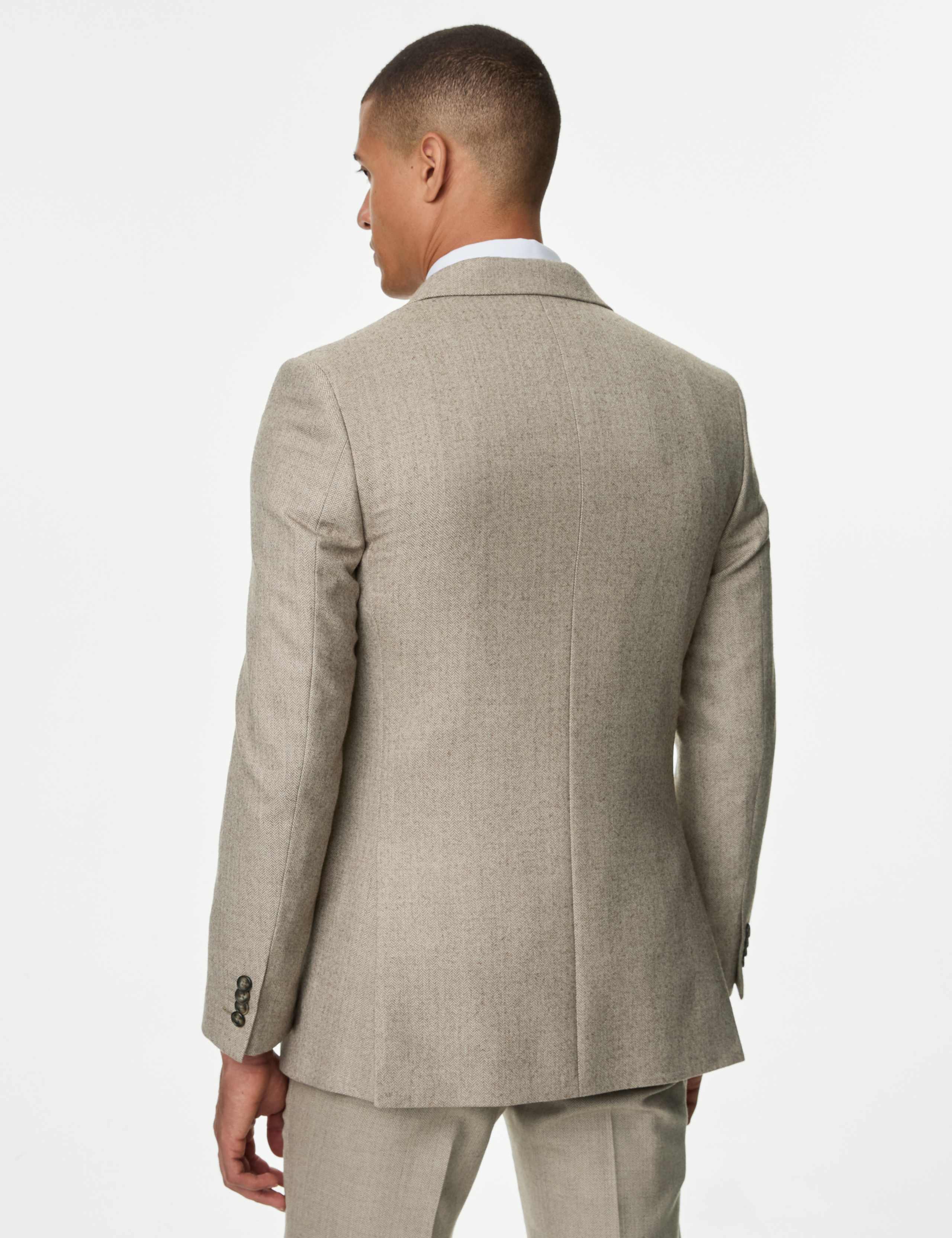Slim Fit Wool Blend Herringbone Suit 2 of 5
