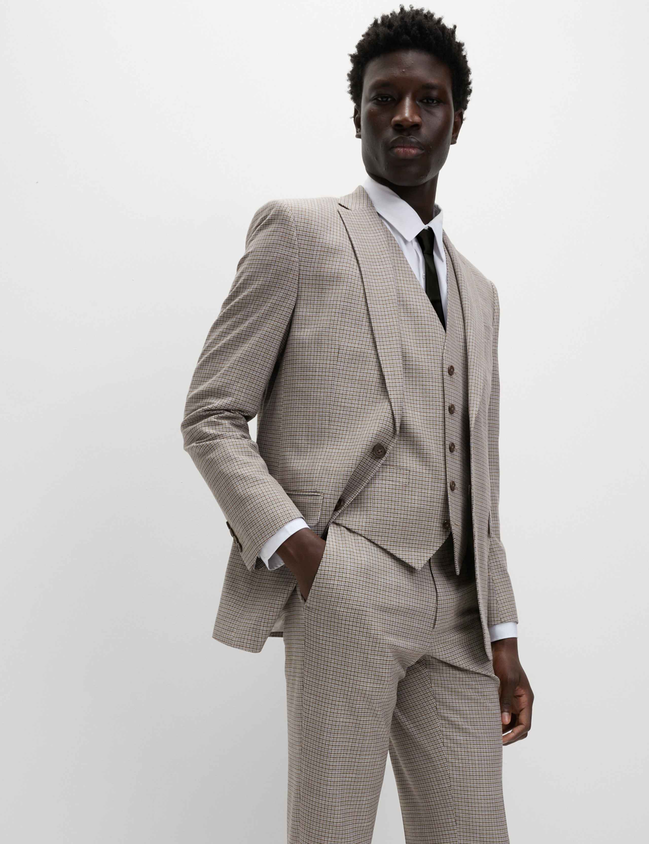 Tailored Fit Grid Check Suit 3 of 6