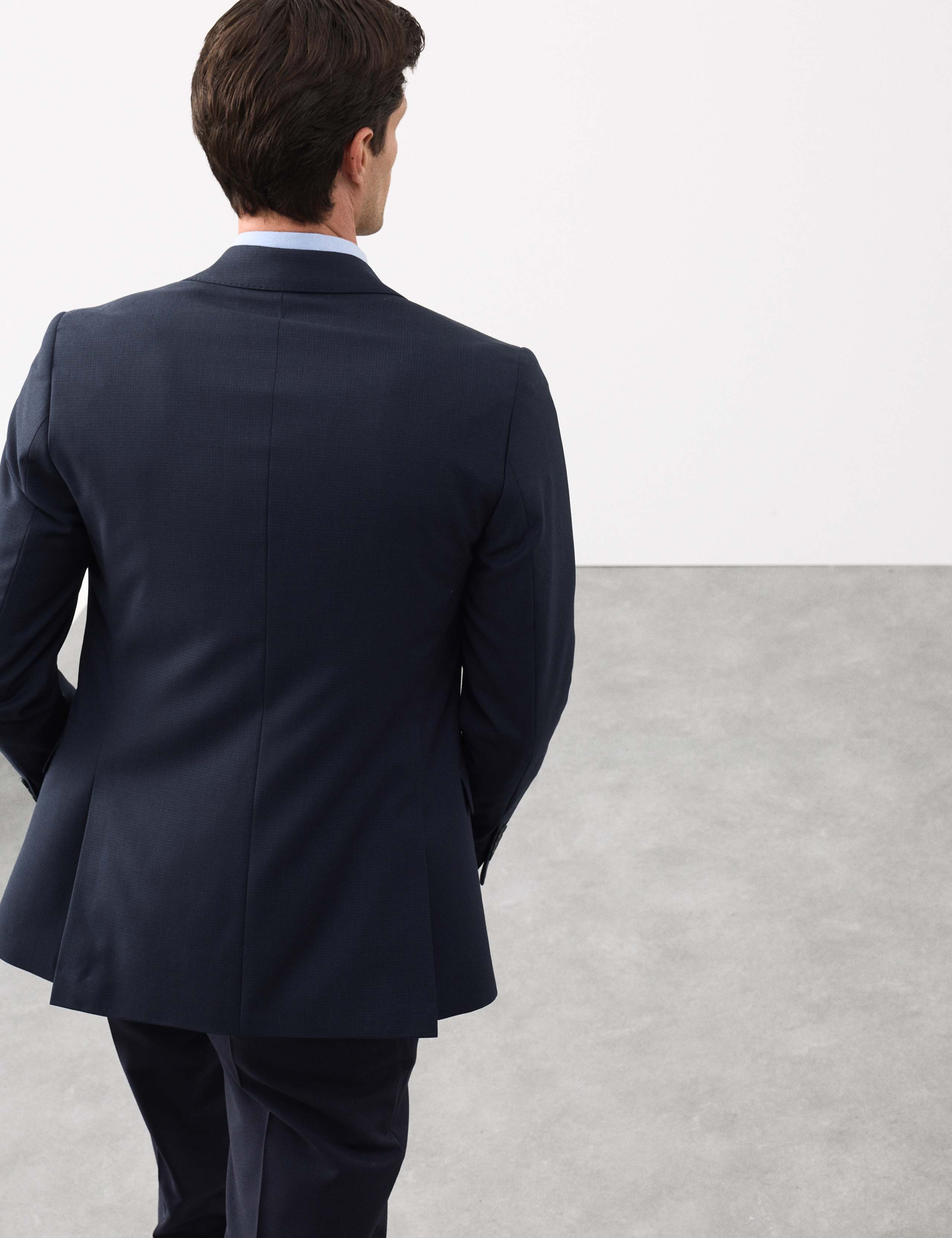 Tailored Fit Pure Wool Check Suit 2 of 5