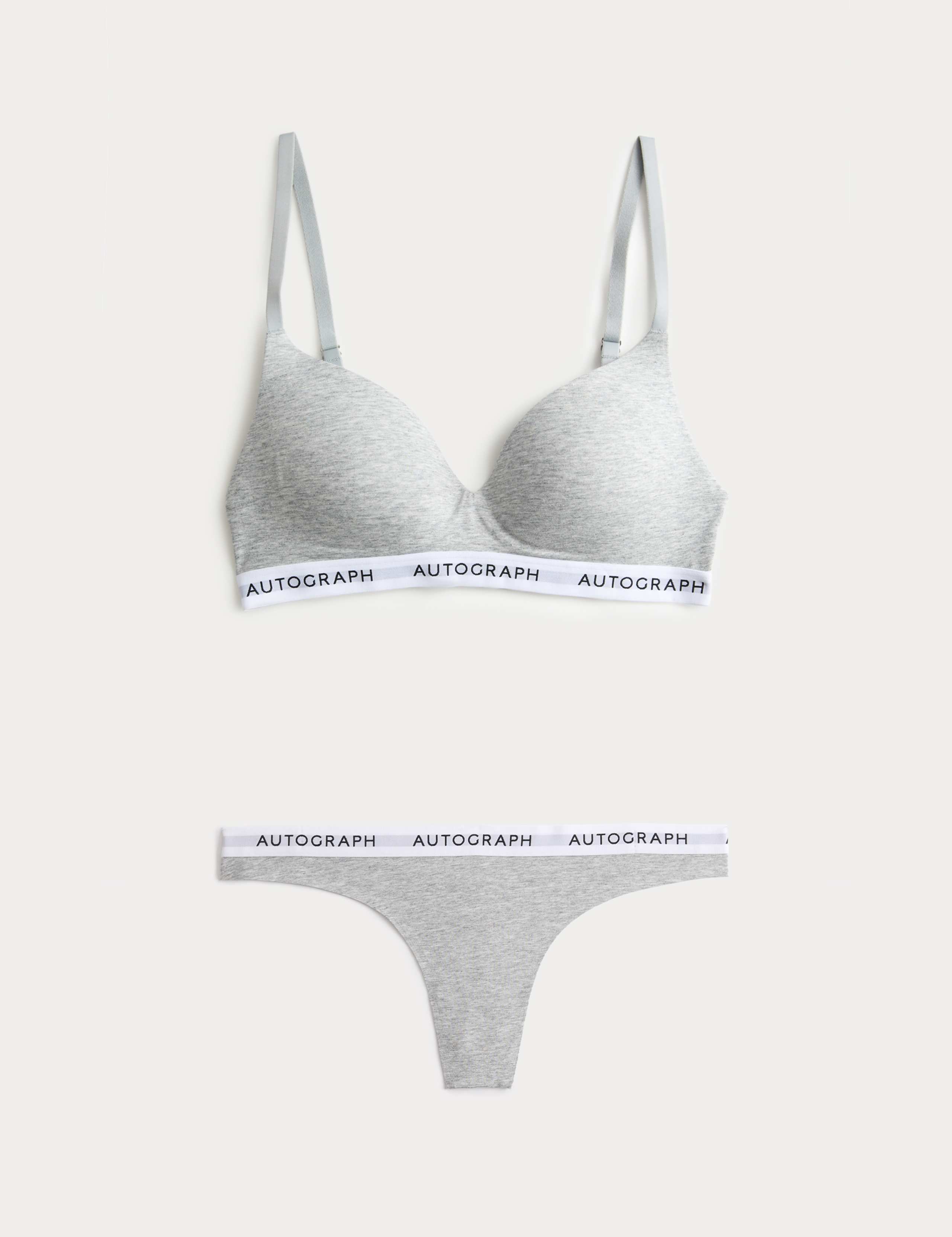 Lille Supima™ Cotton Non Wired Plunge Bra Set A-E 1 of 6