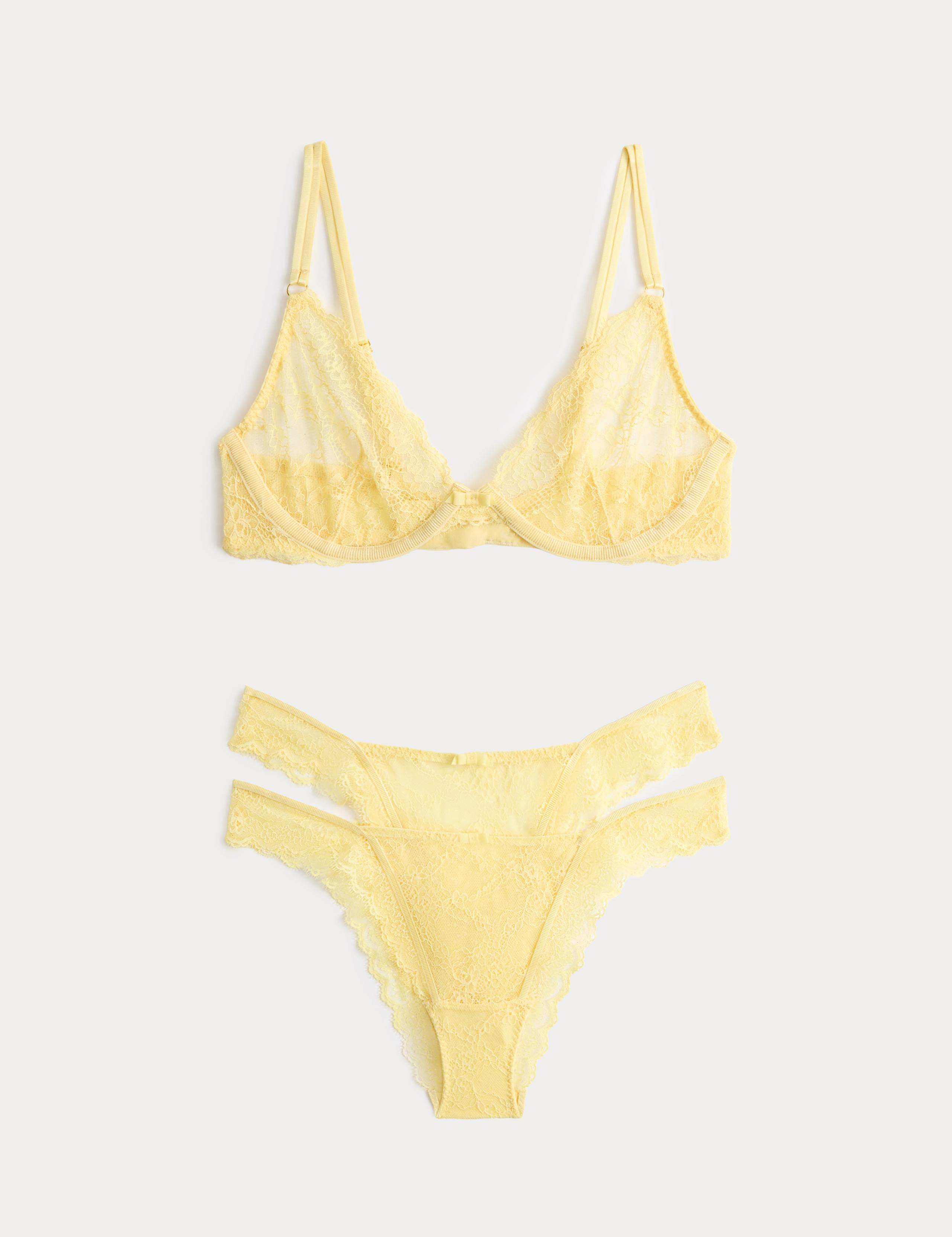 Ida Lace Wired Plunge Bra Set A-E 1 of 6