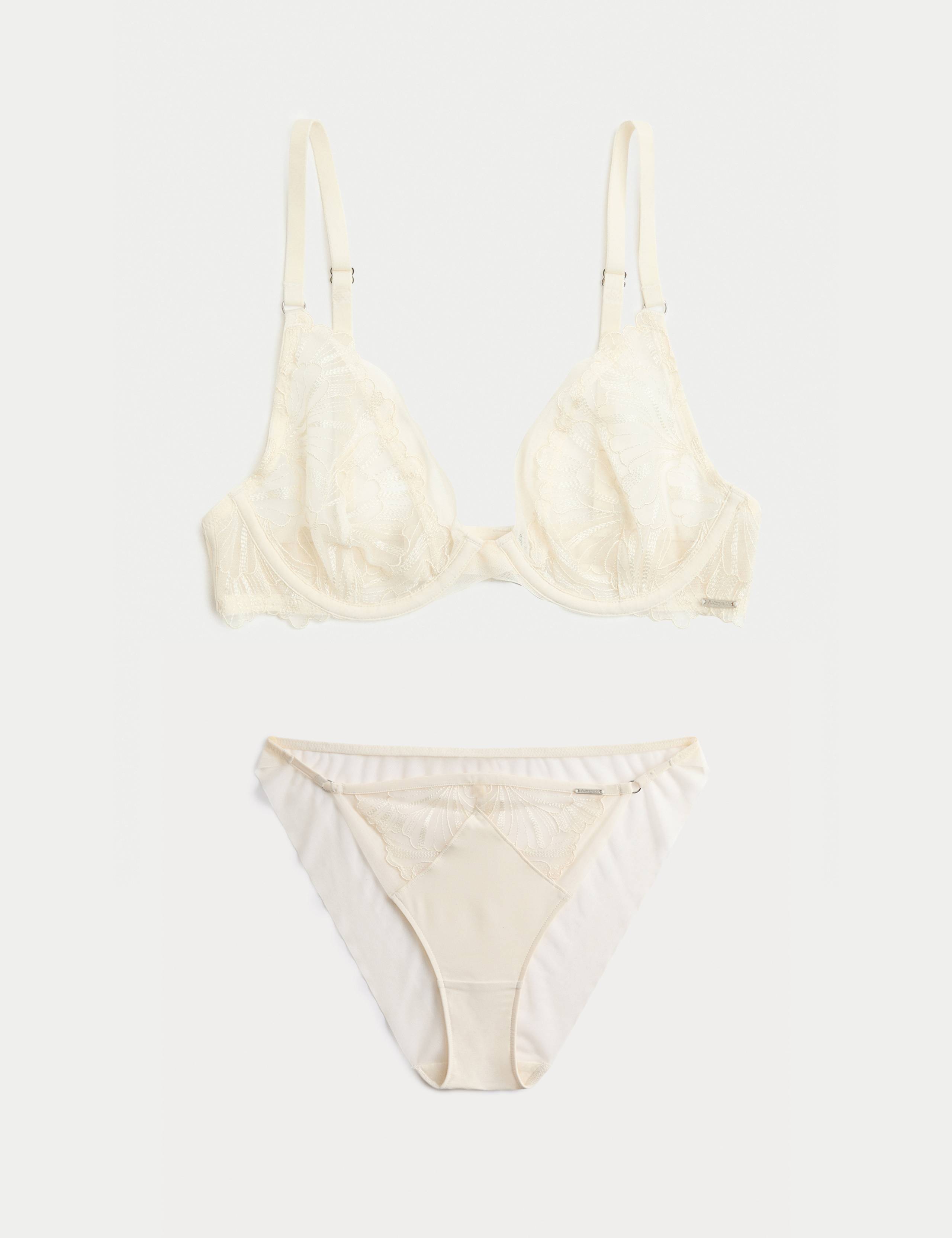Monaco Embroidery Wired Plunge Bra Set A-E 1 of 6