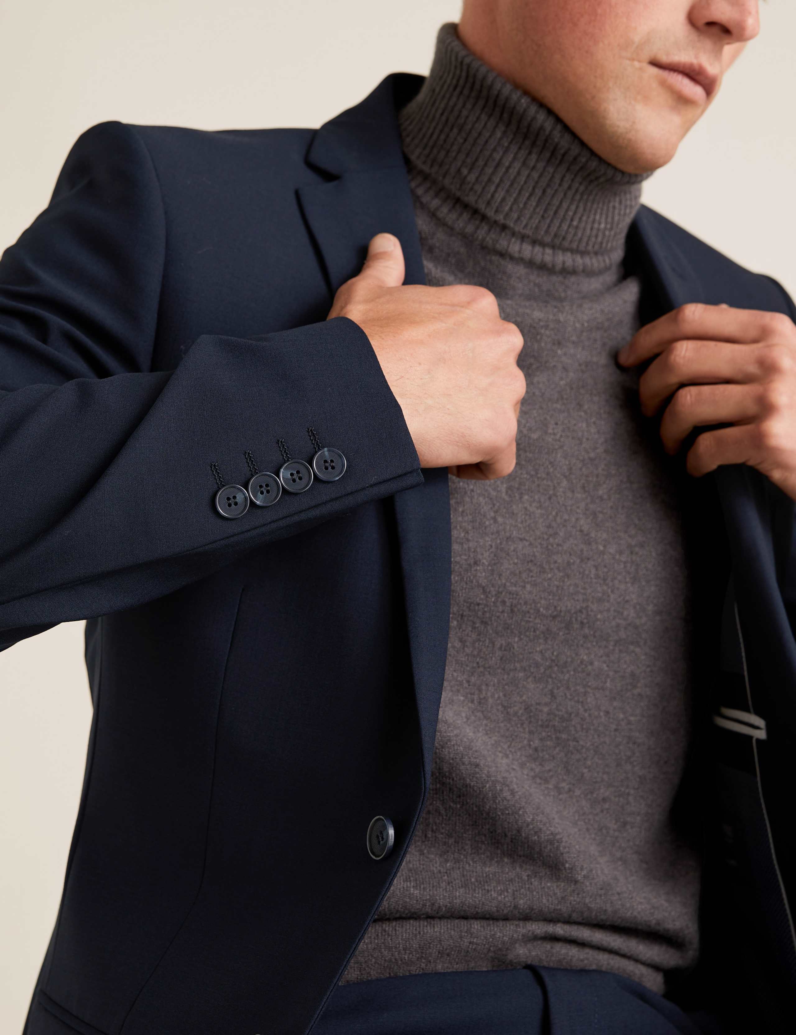 The Ultimate Navy Tailored Fit Wool Blend Suit 6 of 9