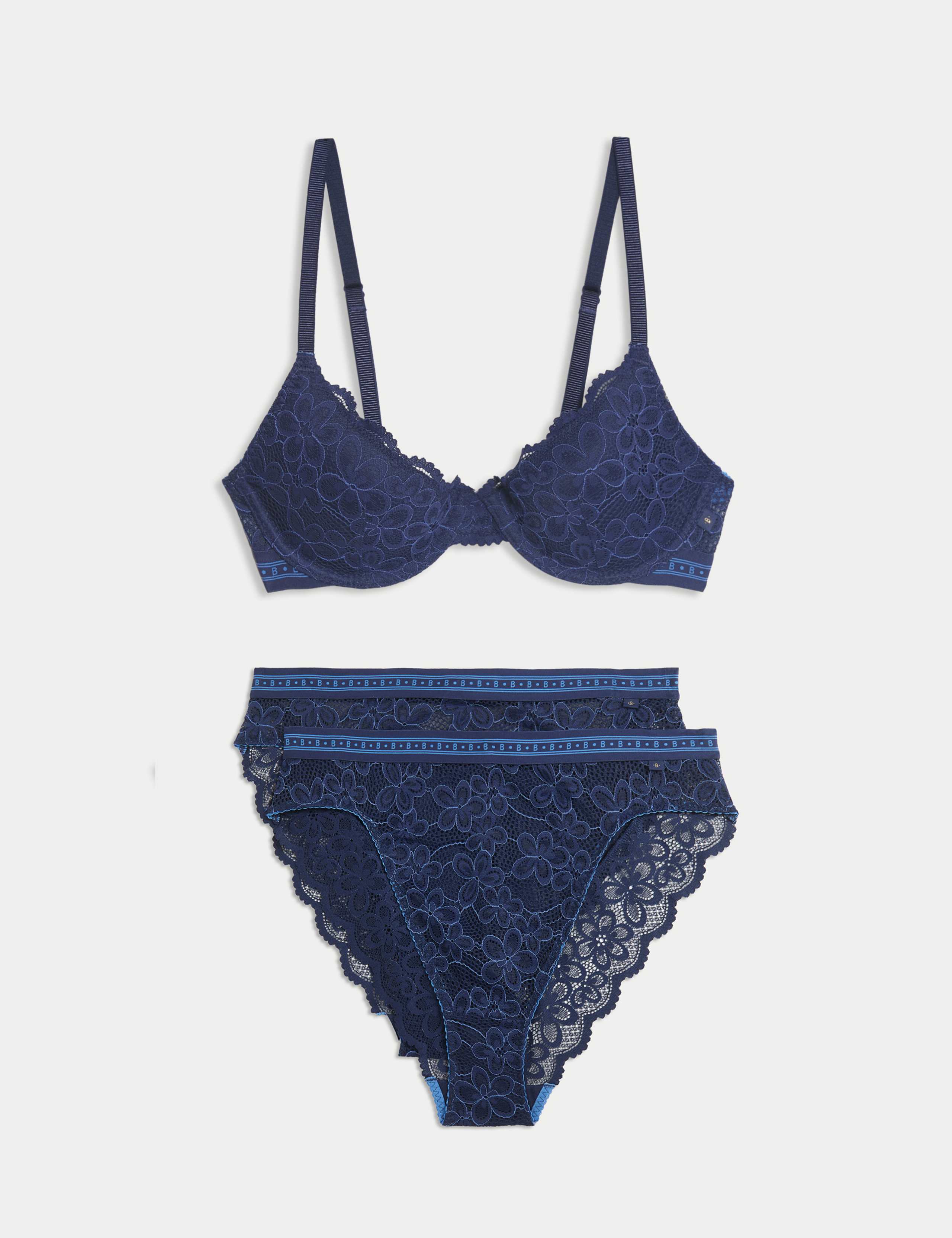 Cleo Lace Wired Demi Cup Bra Set A-E 1 of 6