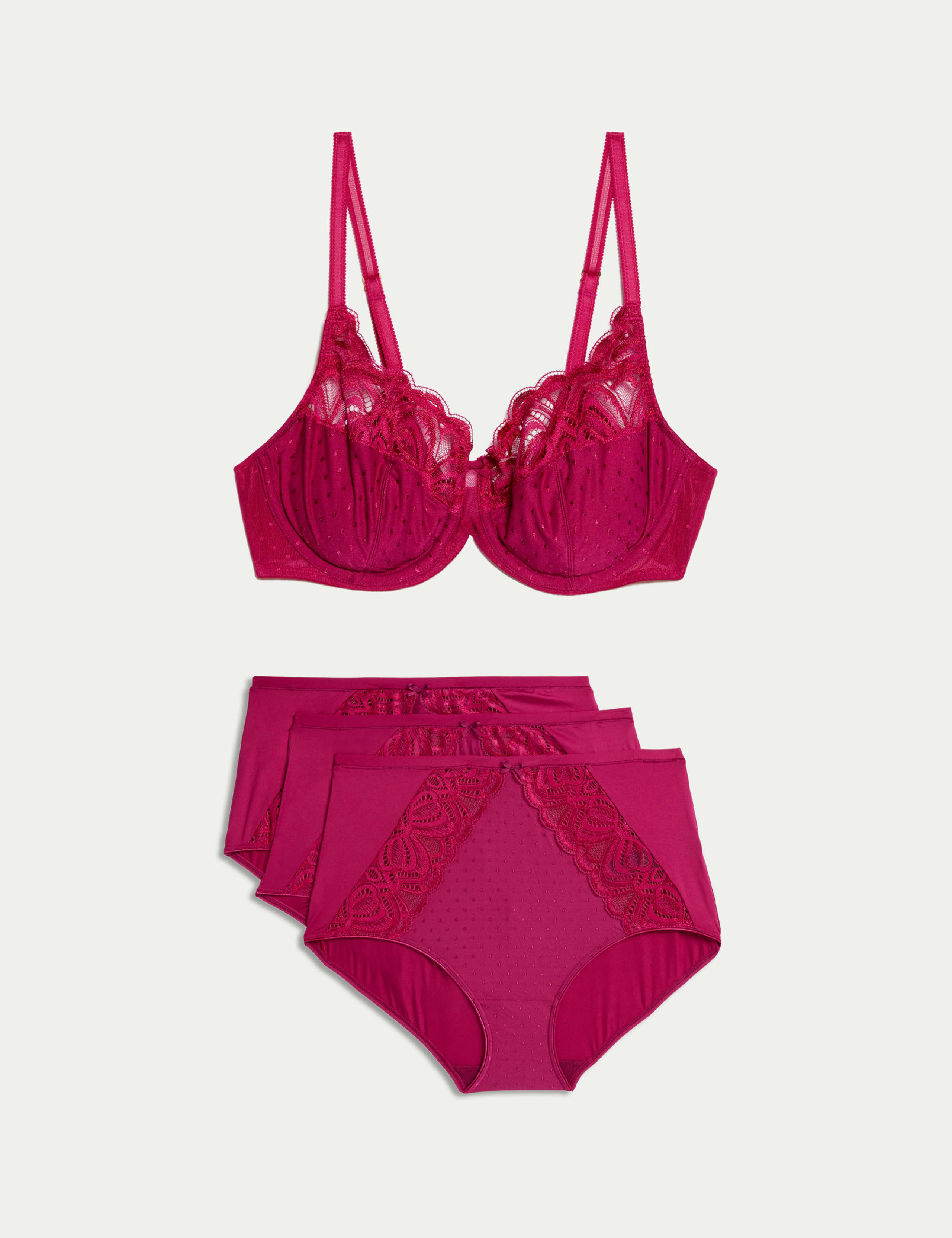 Amelia Lace Wired Full Cup Bra Set A-E 1 of 6