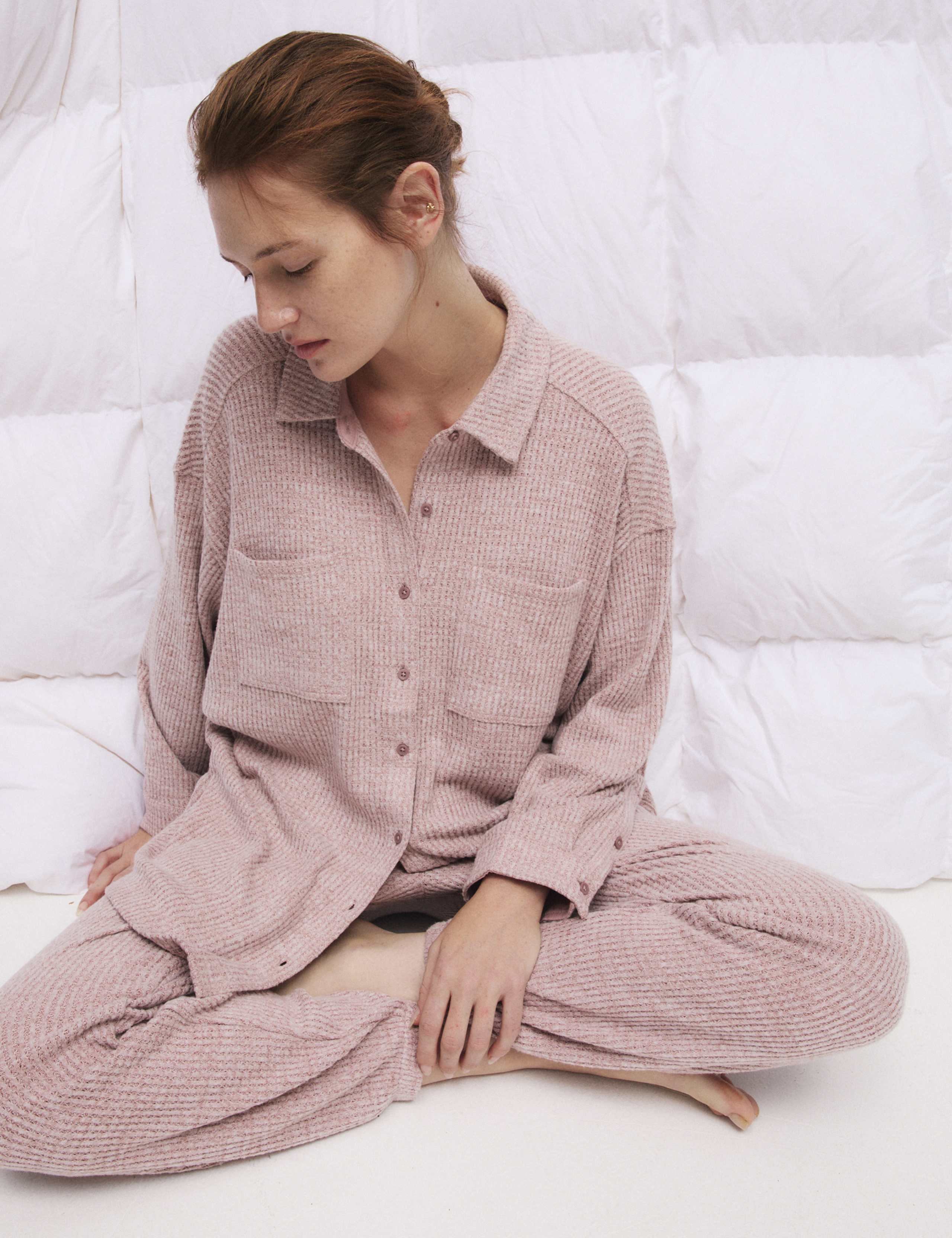 Cosy Waffle Shacket Set 3 of 6