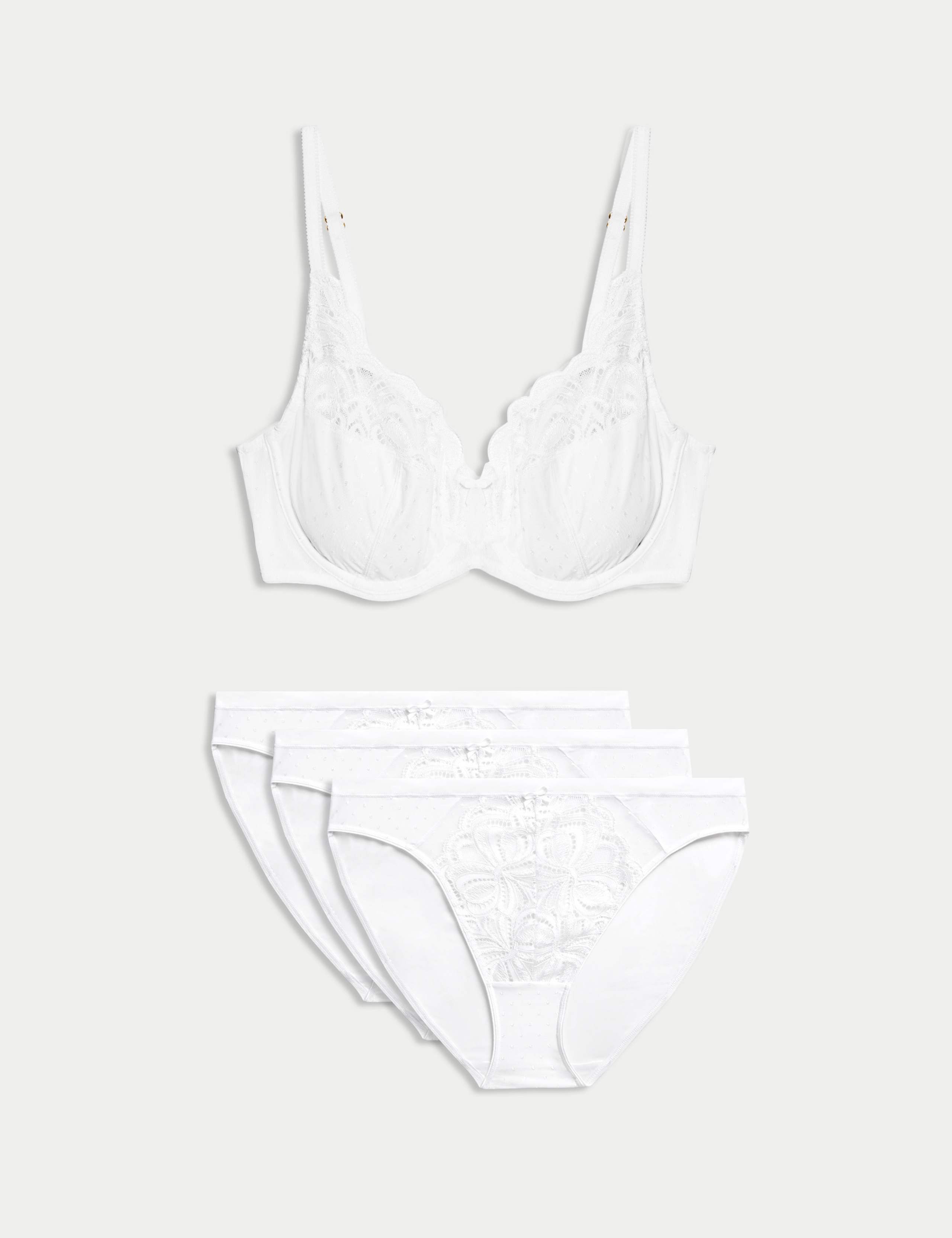 Amelia Lace Wired Full Cup Bra Set A-E 1 of 6