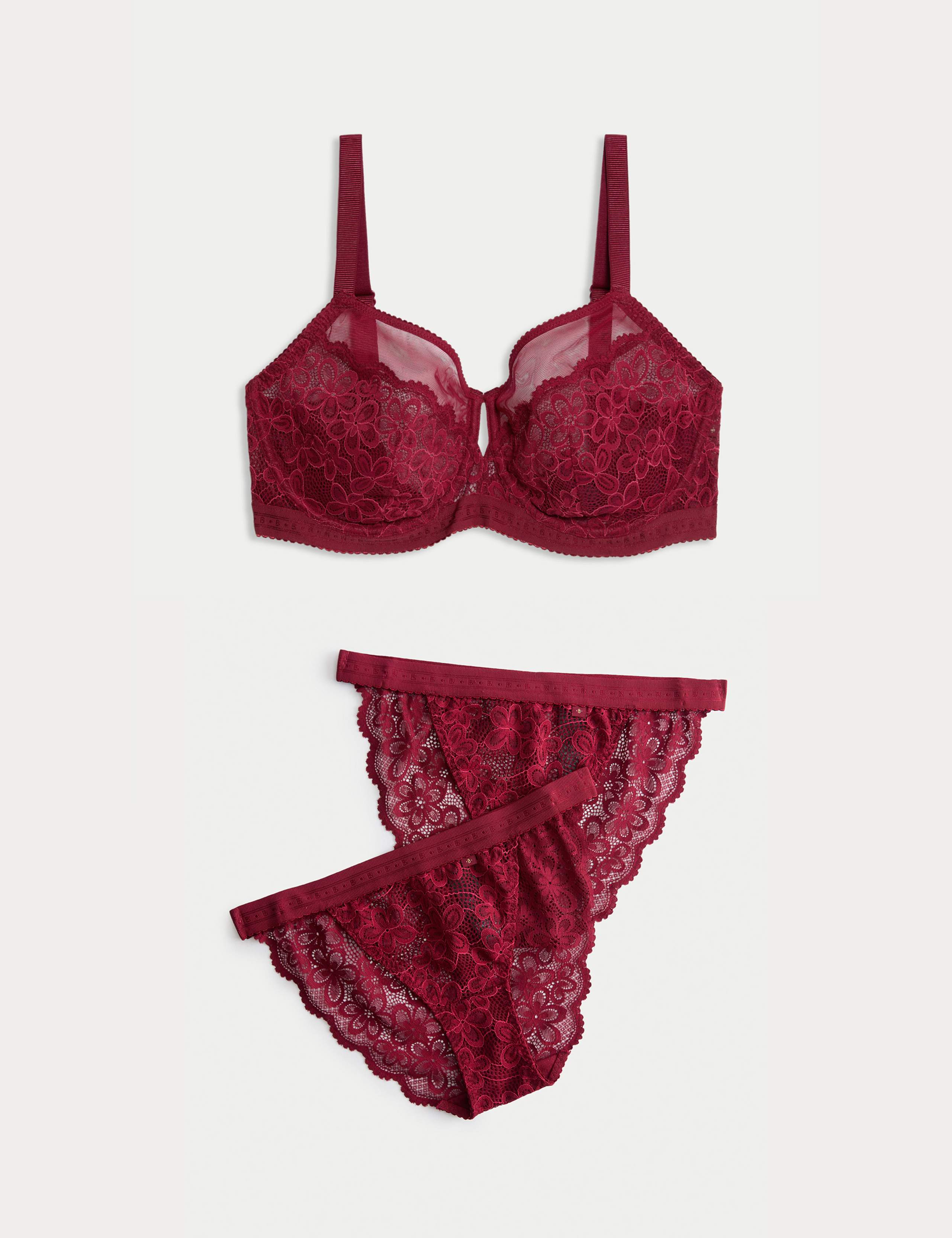 Cleo Lace Wired Minimiser Bra Set C-G 1 of 6