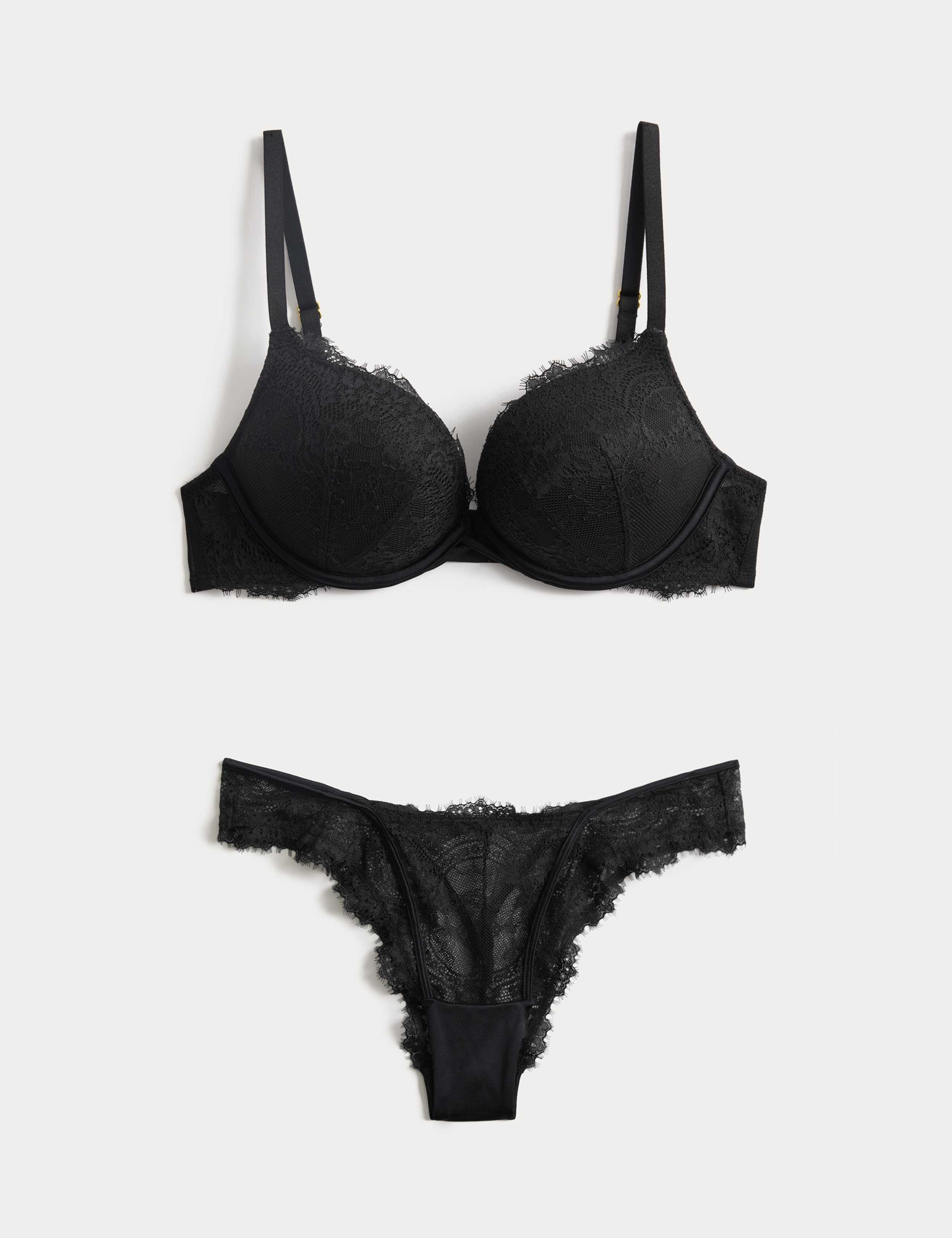 Lace Double Boost Push-Up Plunge Bra Set A-D 1 of 6