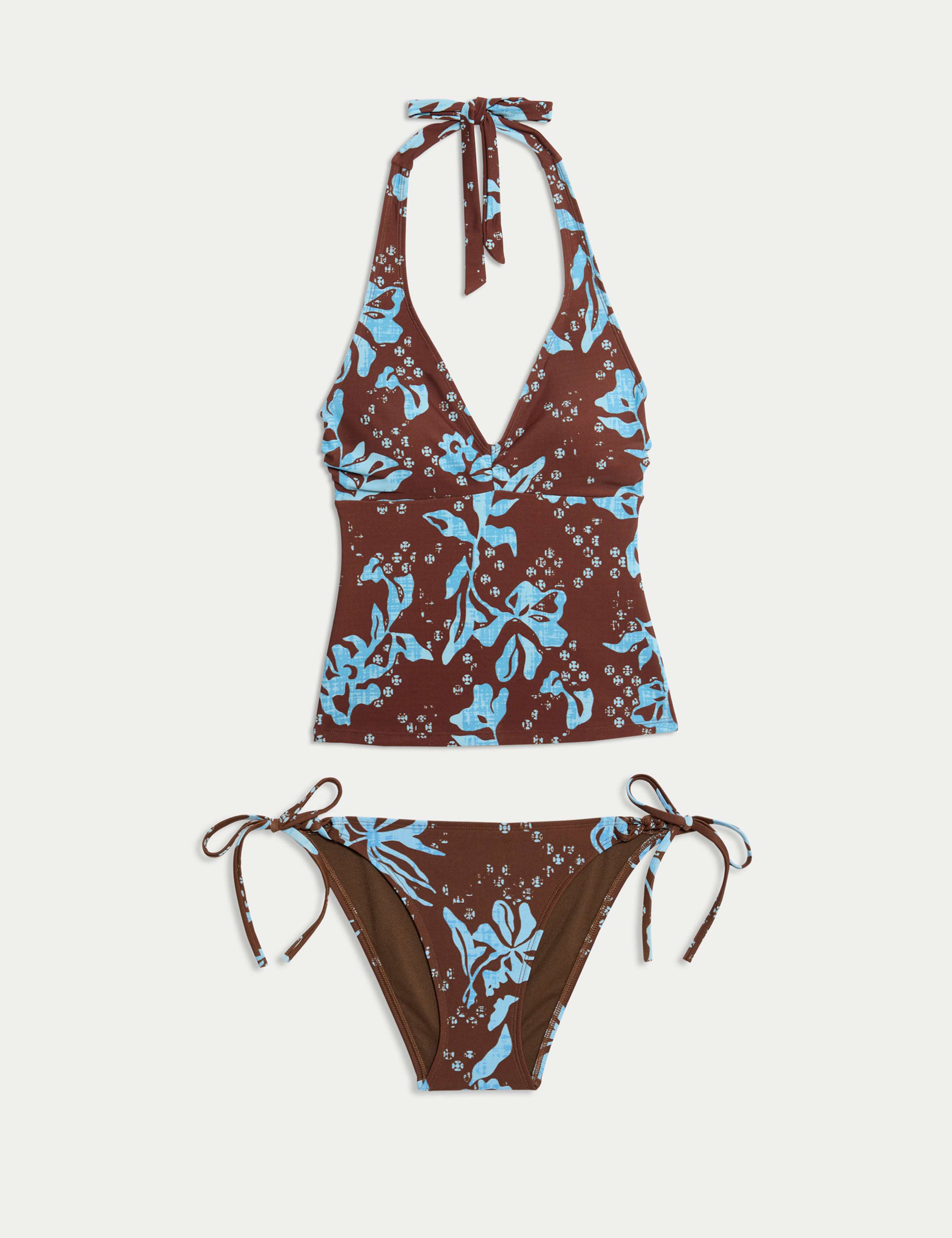 Printed Padded Halterneck Tankini Set 1 of 6