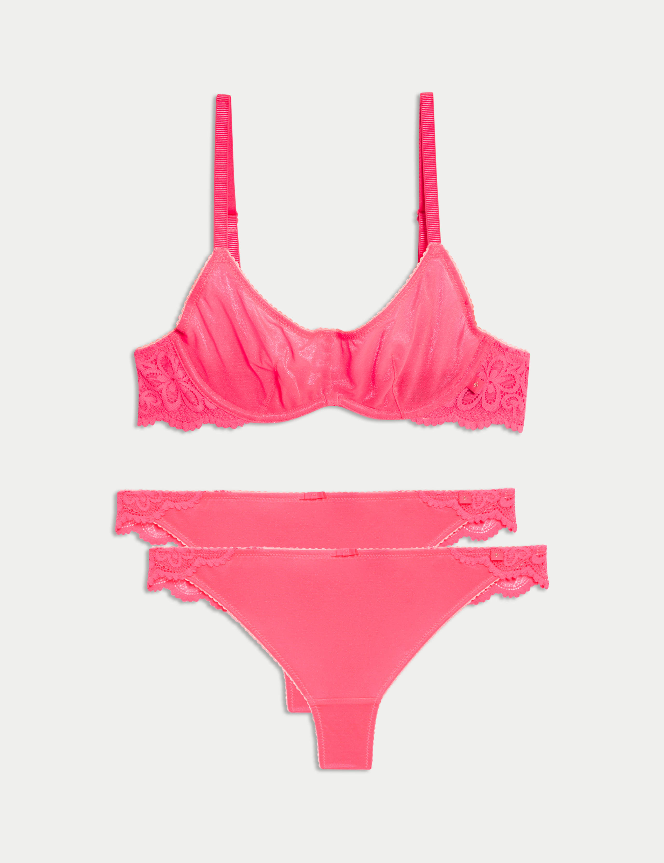 Hanna Glossie Wire Demi Cup Bra Set A-E 1 of 6