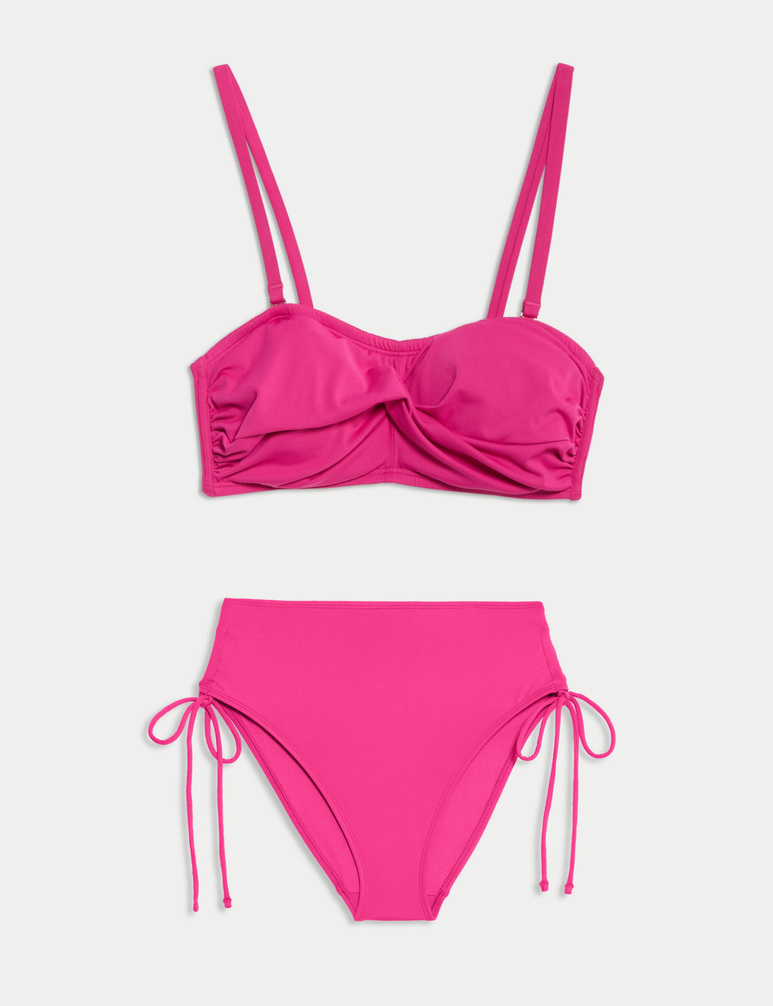 Padded Twist Front Bandeau Bikini Set 1 of 6