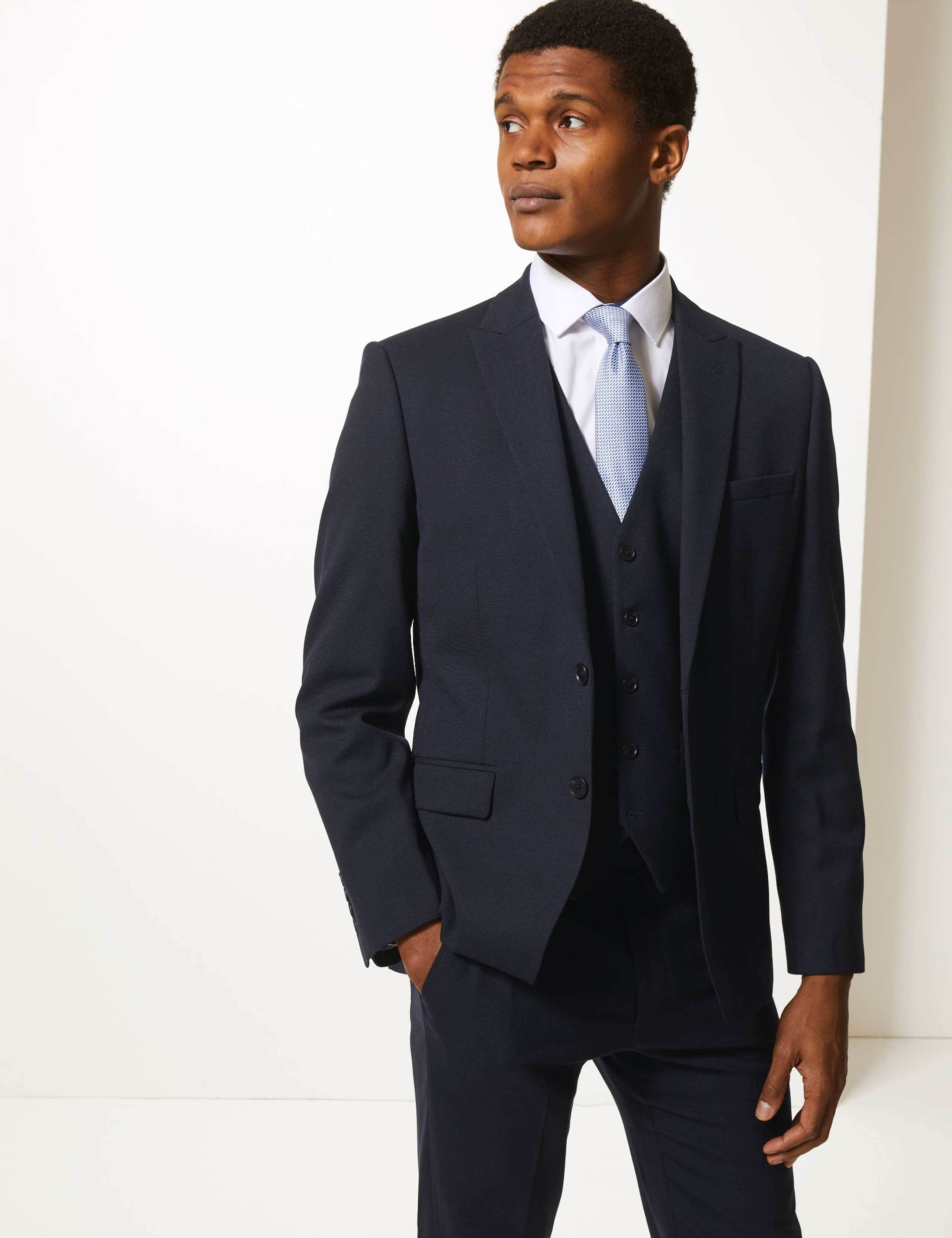 Navy Slim Fit 3 Piece Suit 7 of 8