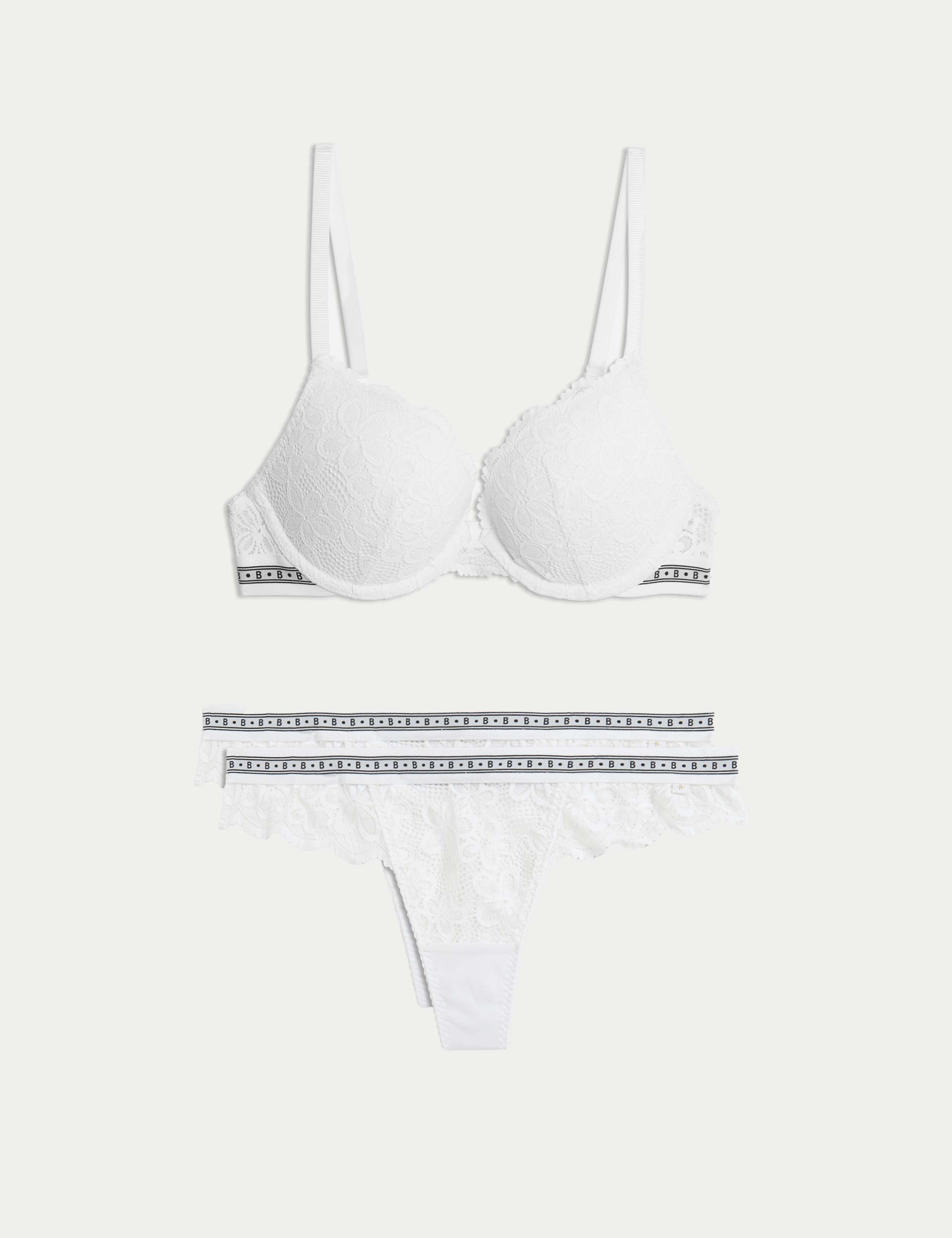 Cleo Lace Wired Push Up Plunge Bra Set A-E 1 of 6