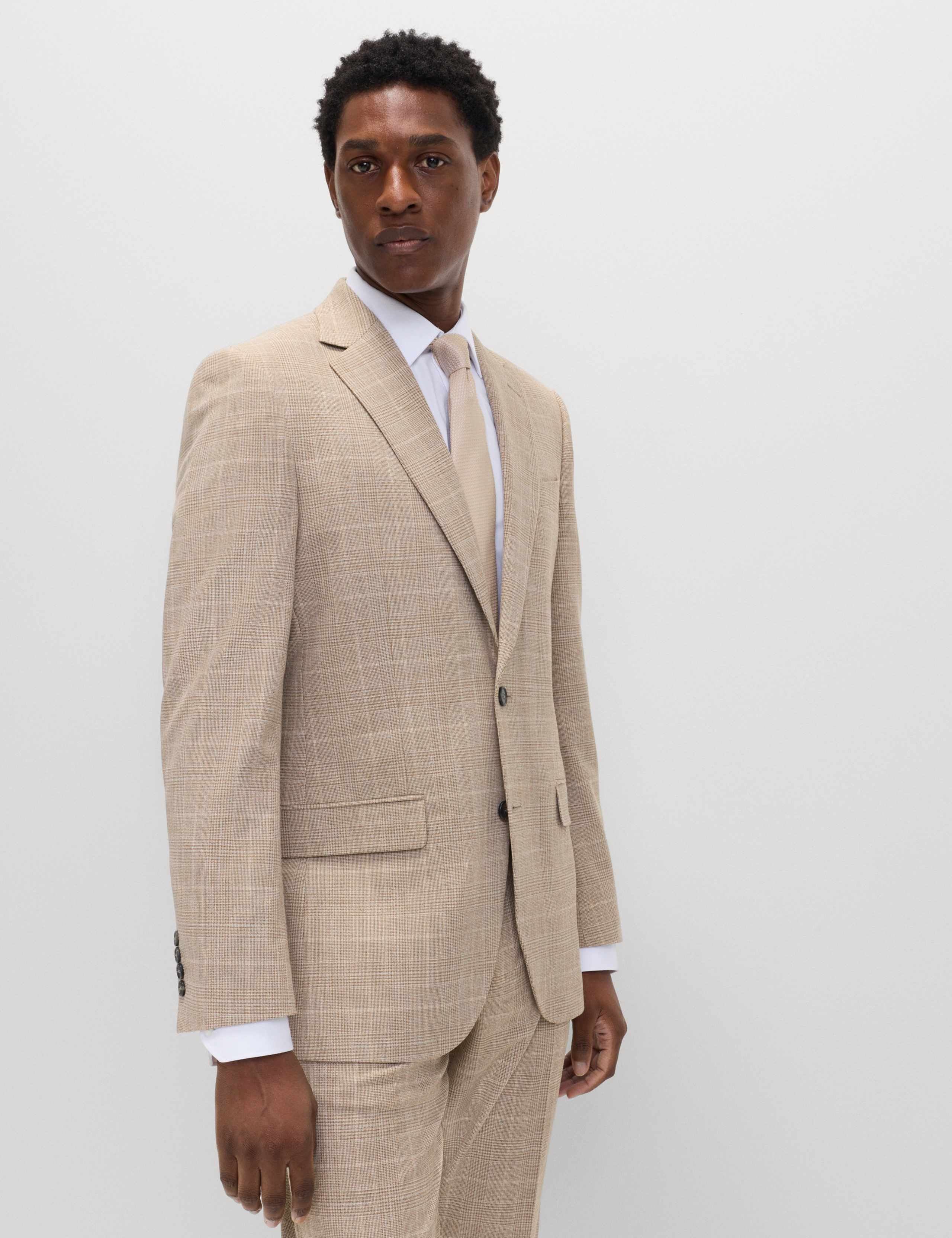 2 Piece Regular Fit Prince of Wales Check Suit 1 of 6