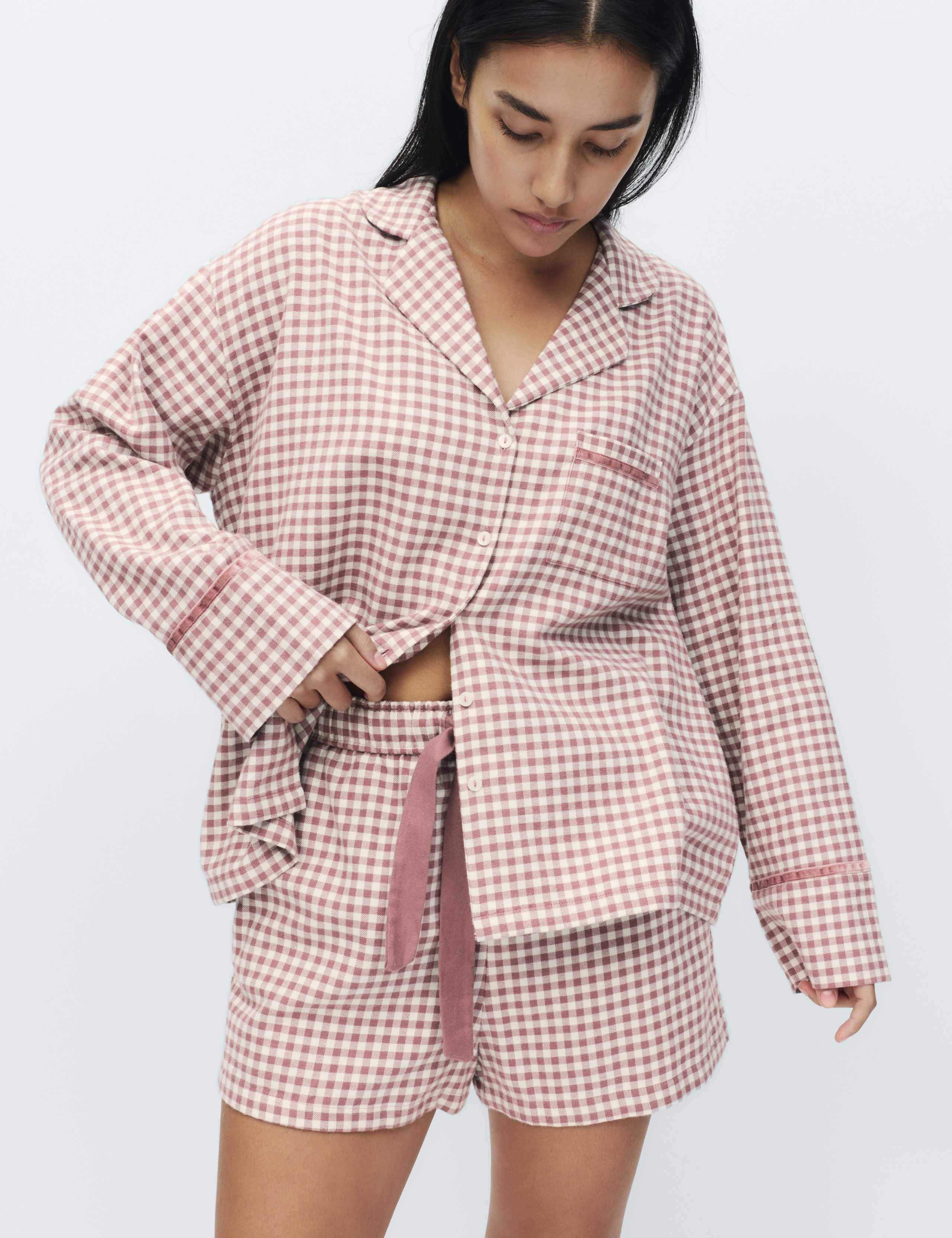 Flannel Gingham Revere Pyjama Set