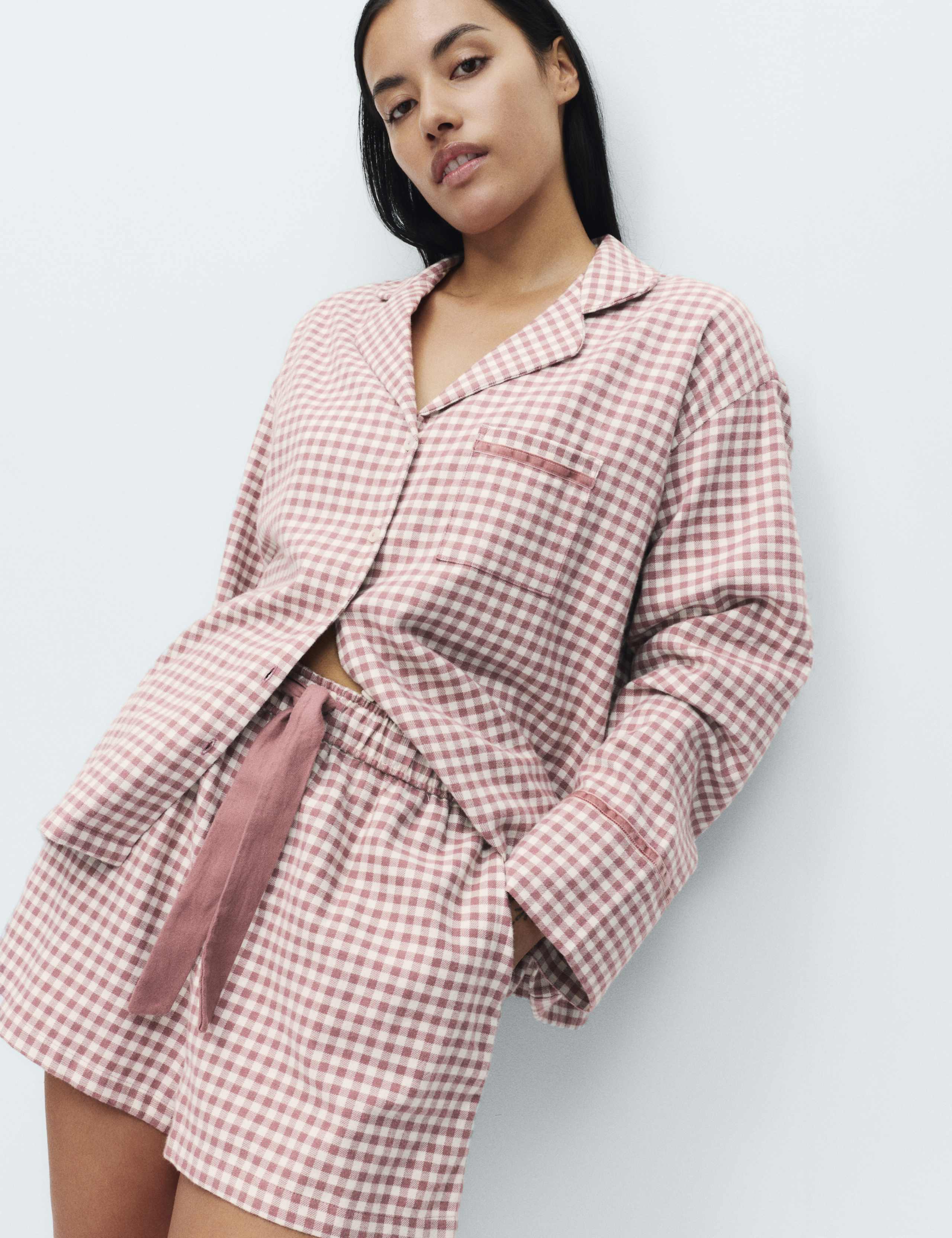 Flannel Gingham Revere Pyjama Set 6 of 6