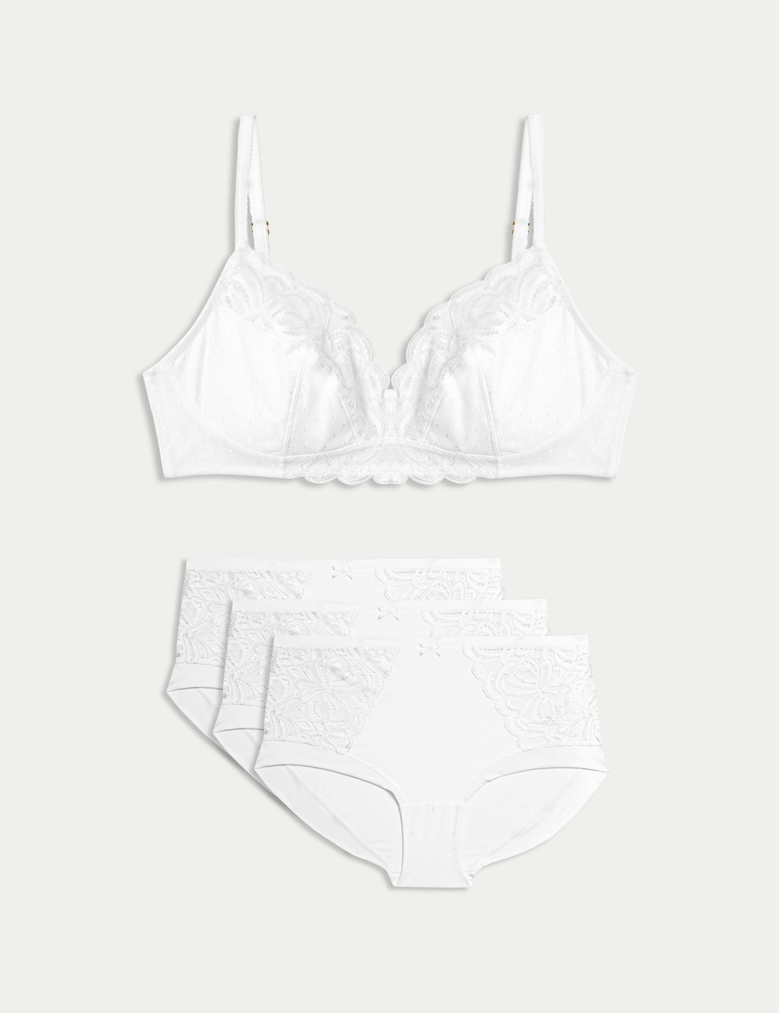 Amelia Lace Non Wired Full Cup Bra Set A-E 1 of 5