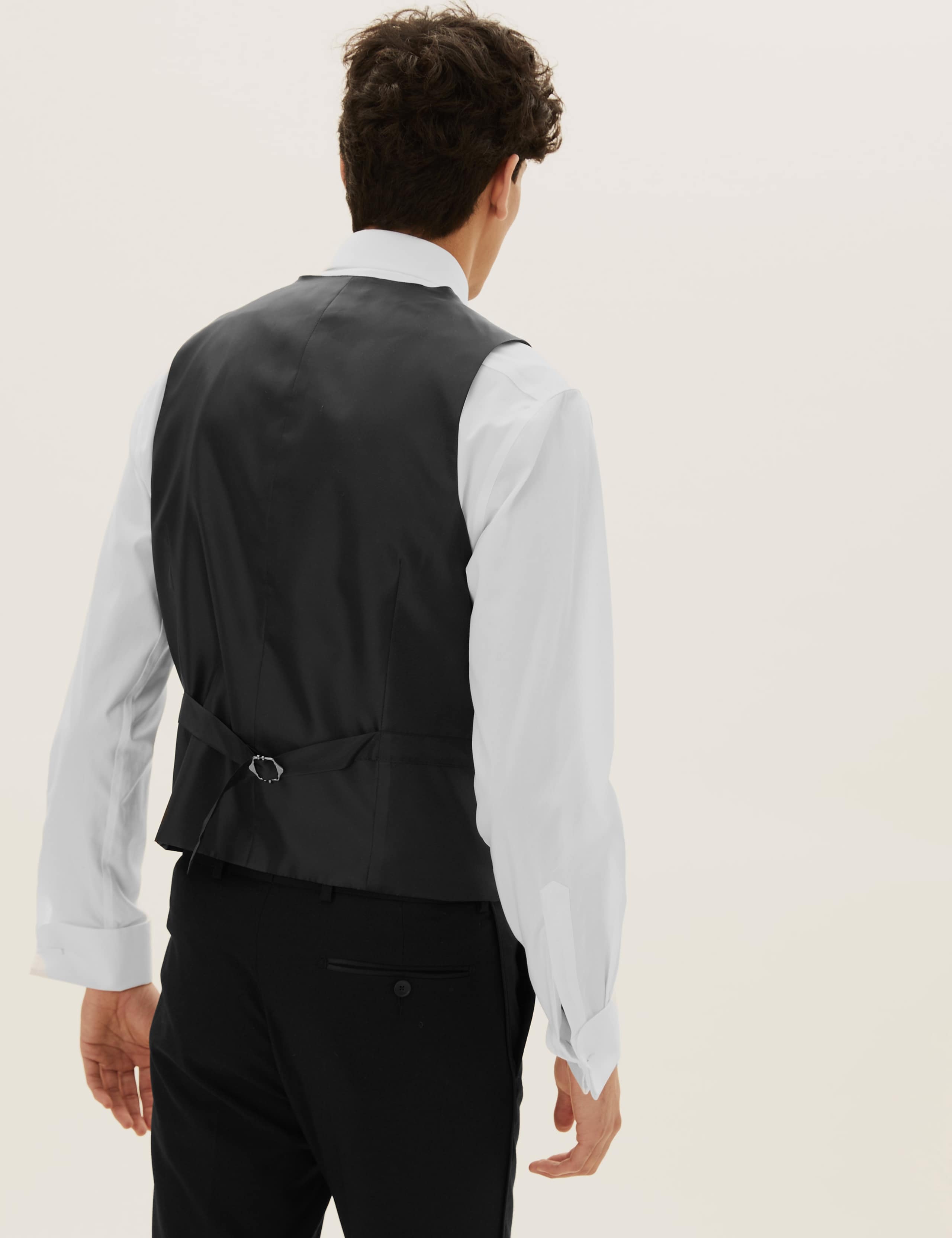 Black Slim Fit Textured 3 Piece Dinner Suit 7 of 9