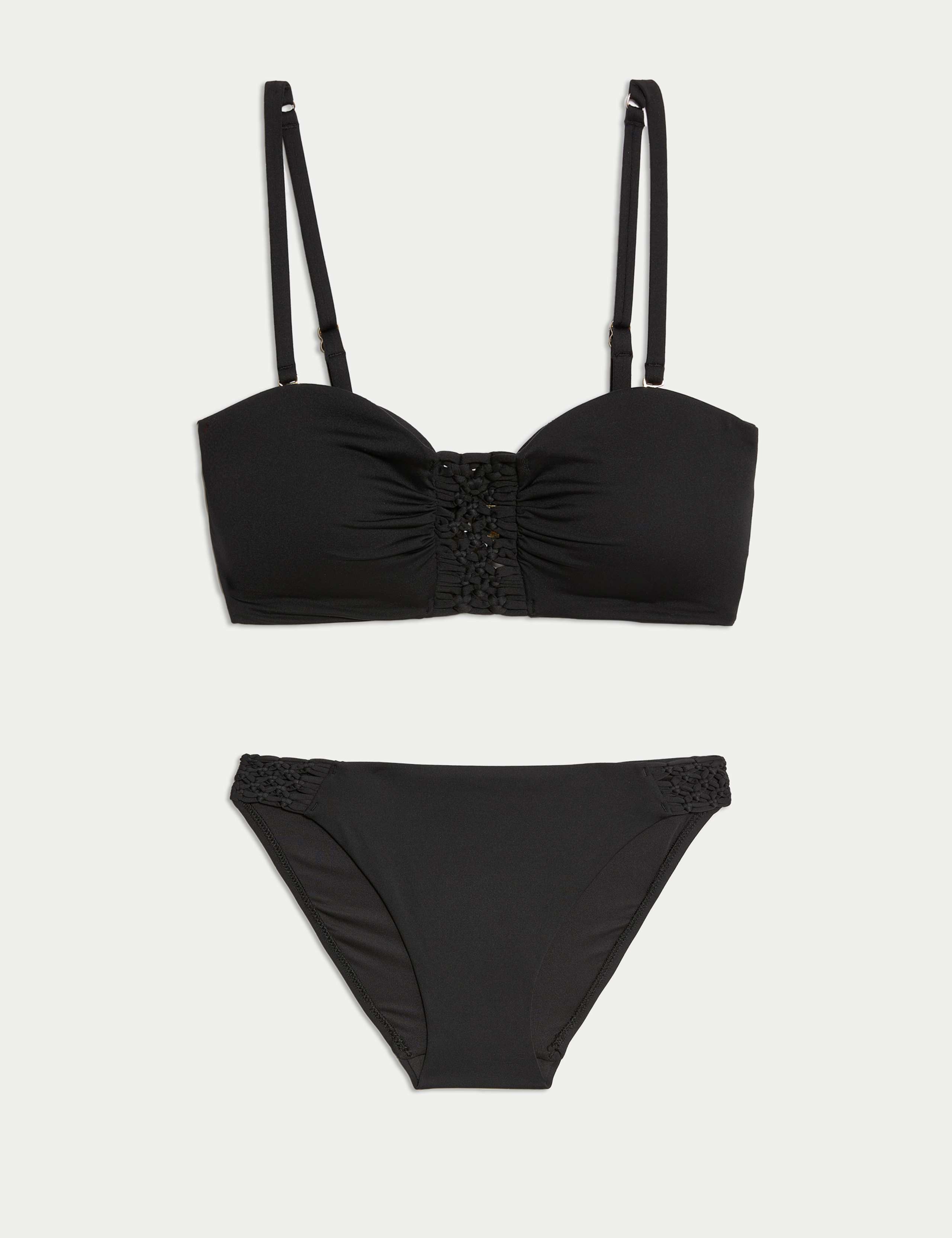 Macramé Detail Padded Bandeau Bikini Set 1 of 6