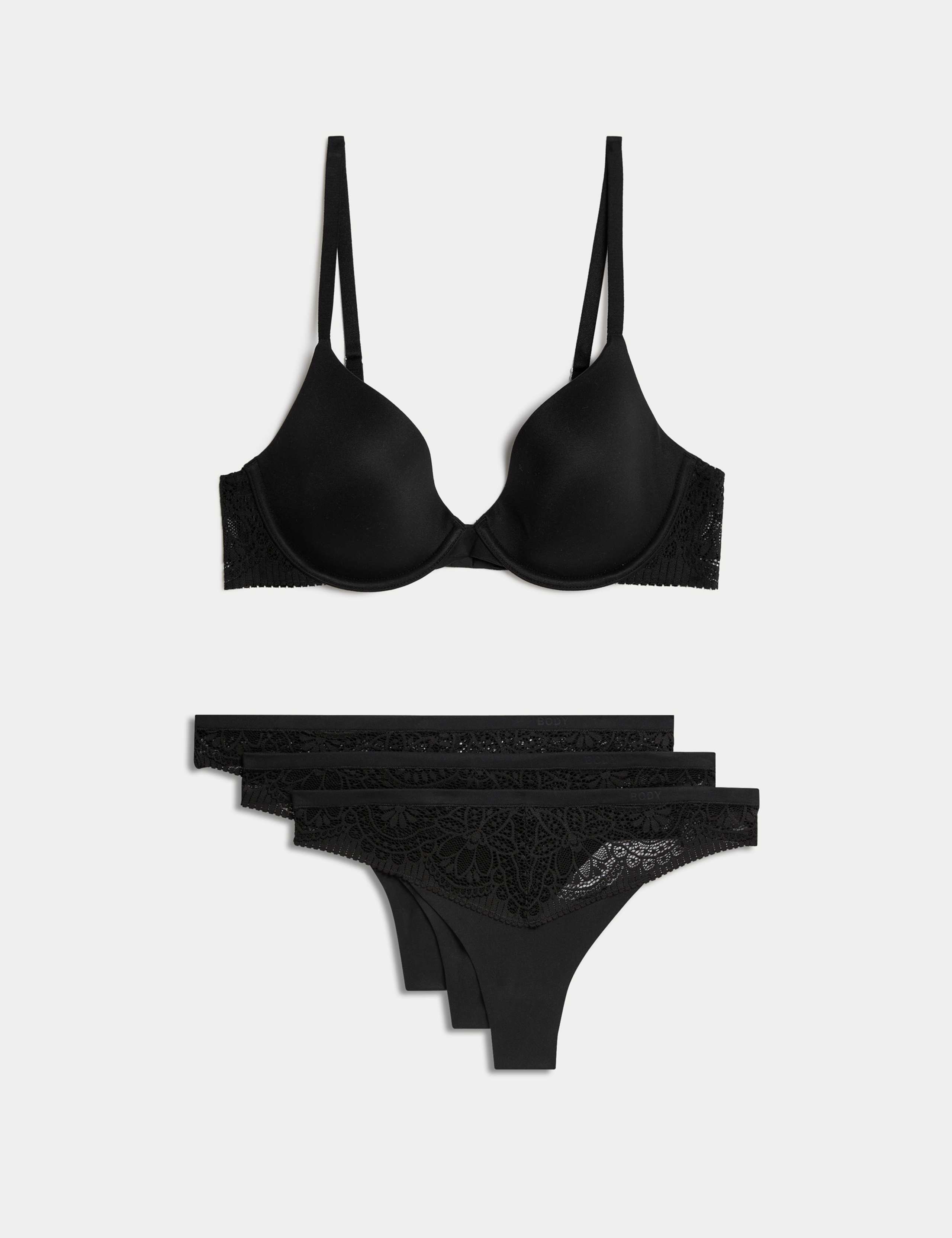 Body Soft™ Wired Plunge Bra Set A-E 1 of 6