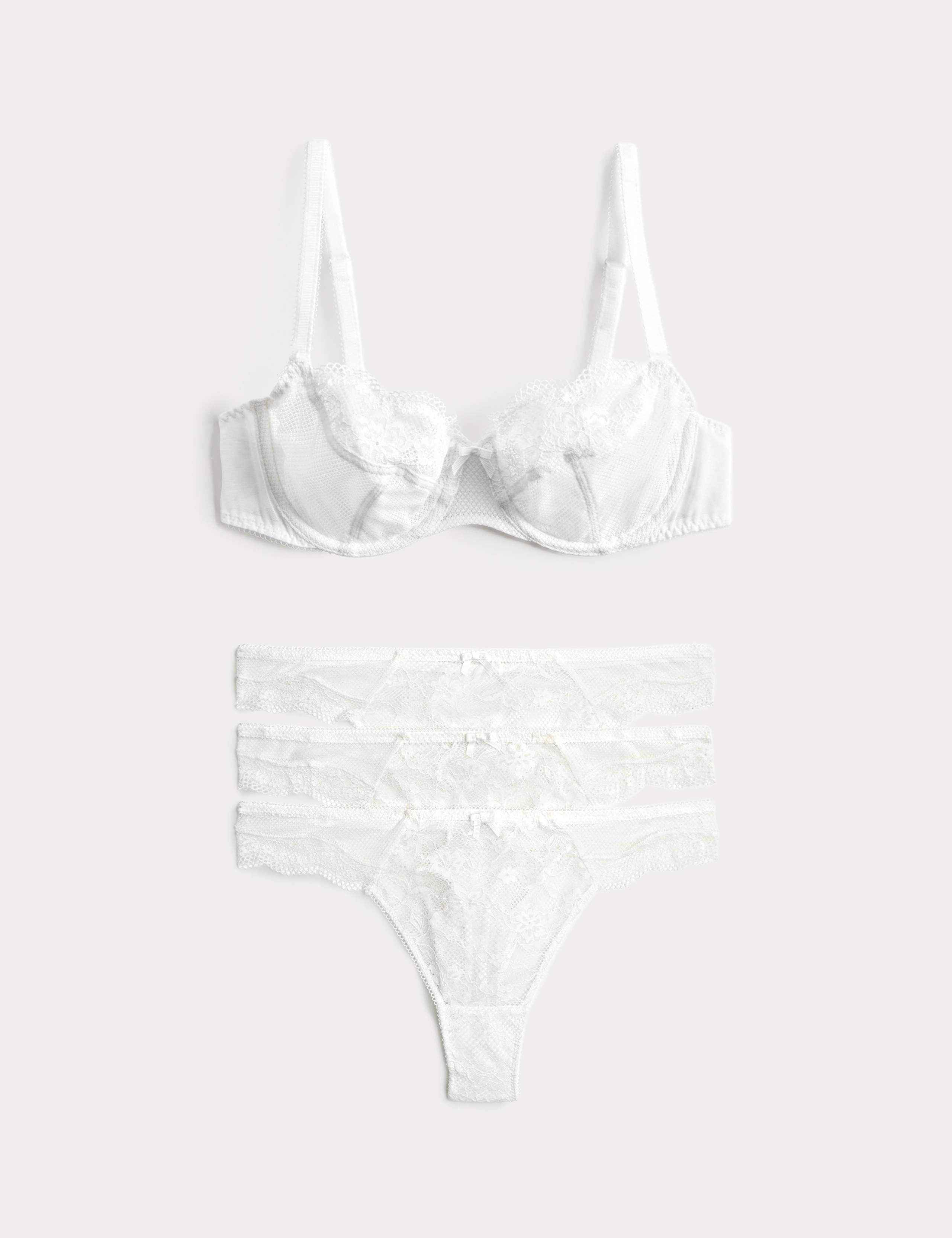 Jasmine Lace Wired Balcony Bra Set A-E 1 of 6