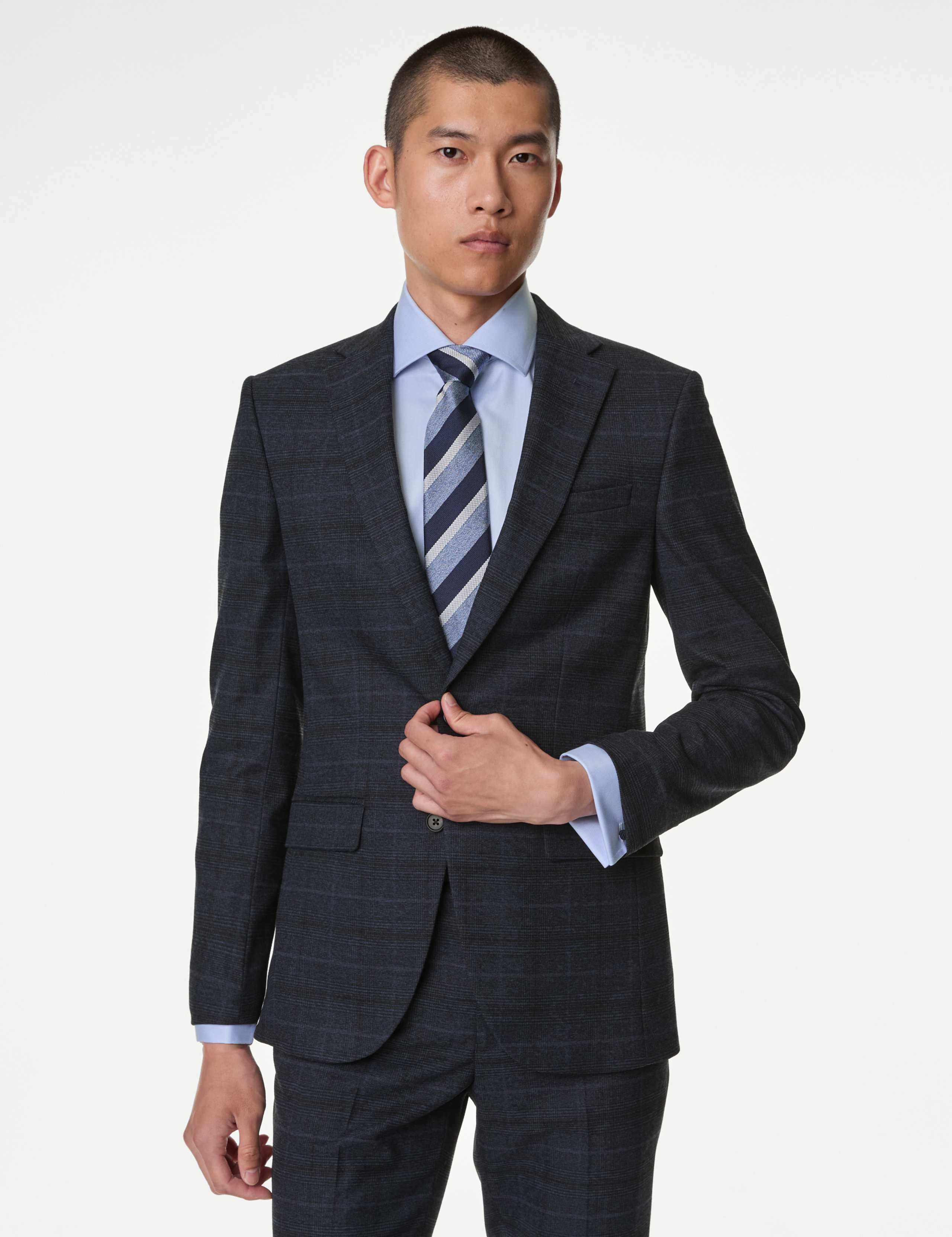 Slim Fit Prince of Wales Check Suit 1 of 7