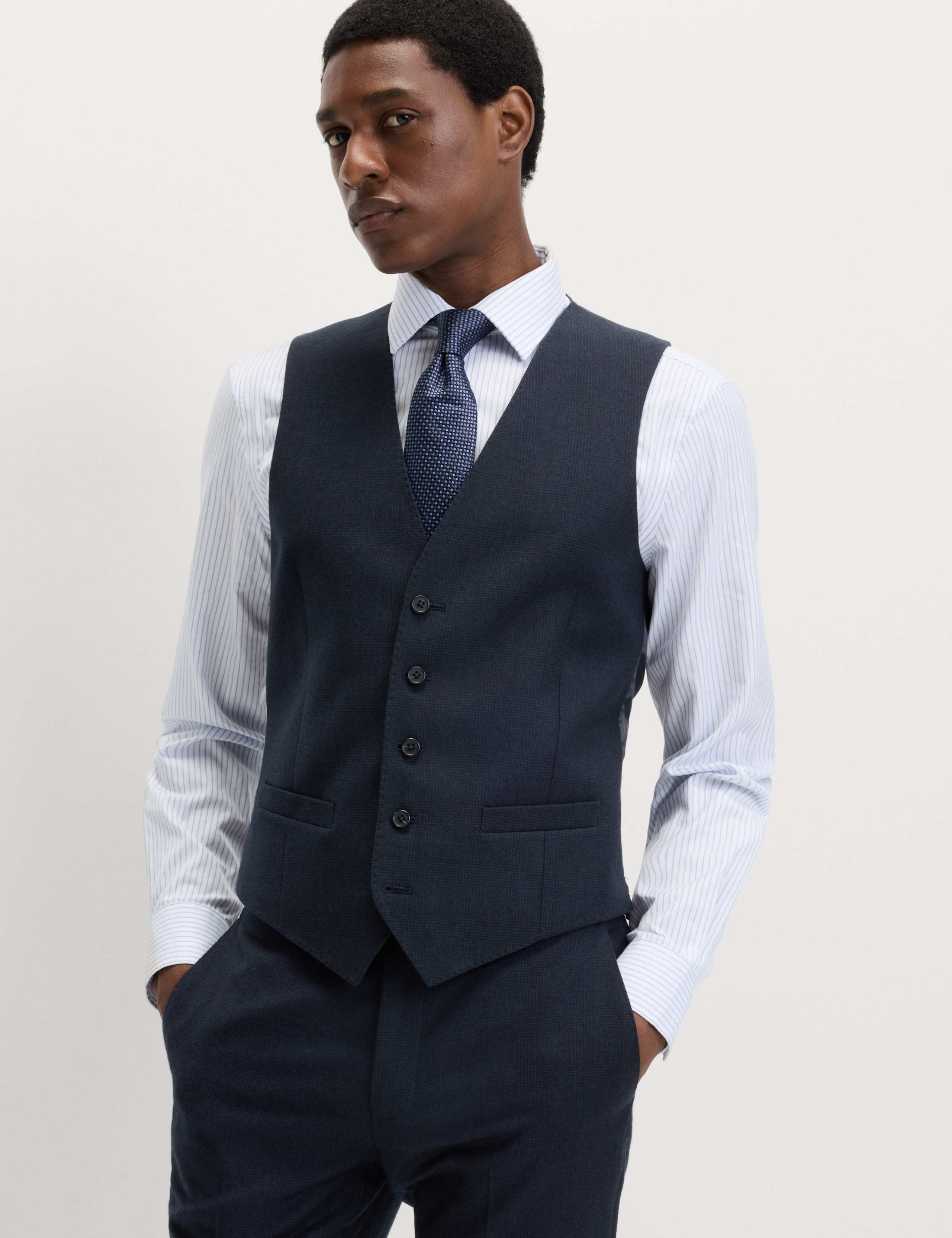 Slim Fit Pure Wool Checked Suit 2 of 6