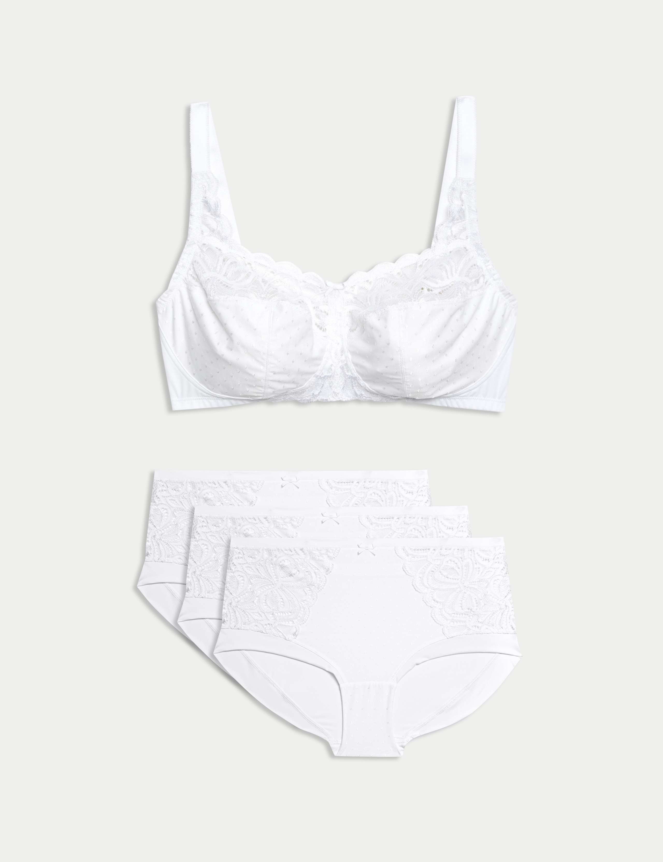 Amelia Lace Non Wired Total Support Bra Set B-H 1 of 6