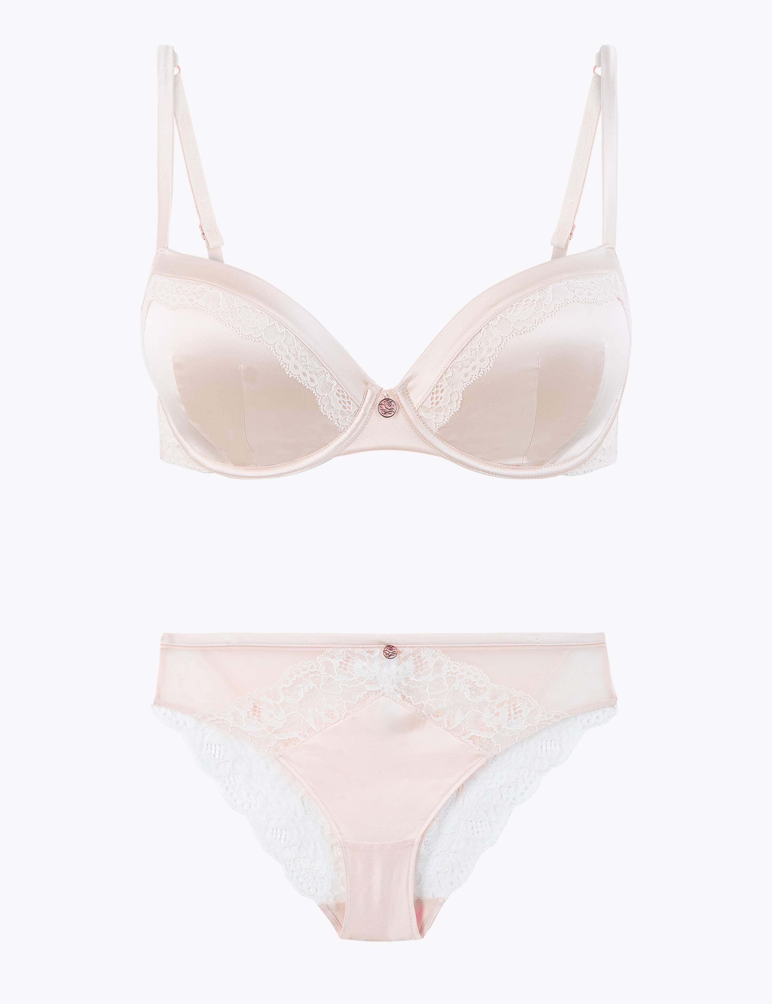 Silk & Lace Underwired Set with Balcony Bra 1 of 6